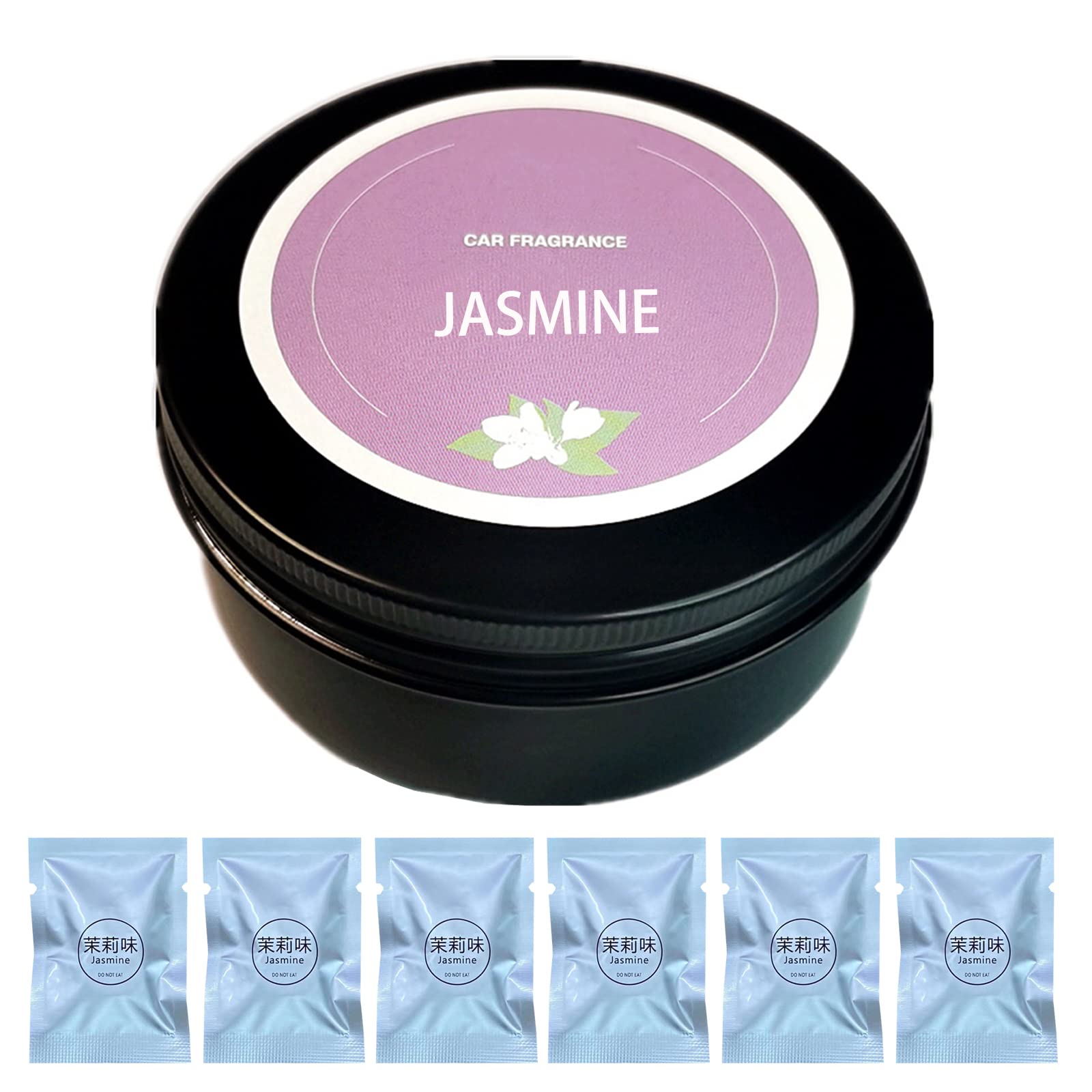 Cacacece 6 Packs Jasmine Smell Car Air Fresheners Refills Solid Fragrance Replacement Tablets, Long Lasting Car Air Fresheners