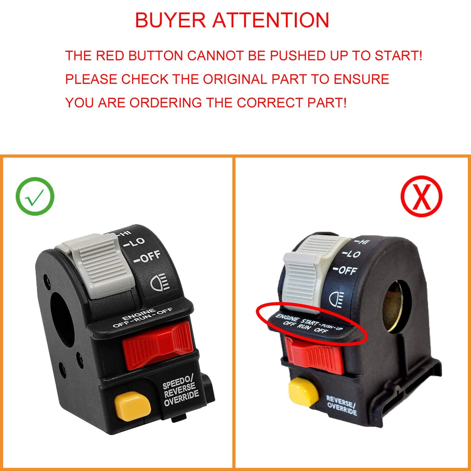 Handlebar Headlight Switch Hi/Lo/Off Beam Light/Kill/Stop | For 2001-2005 Polaris Sportsman 400 500 700 Magnum 325 330 Scrambler