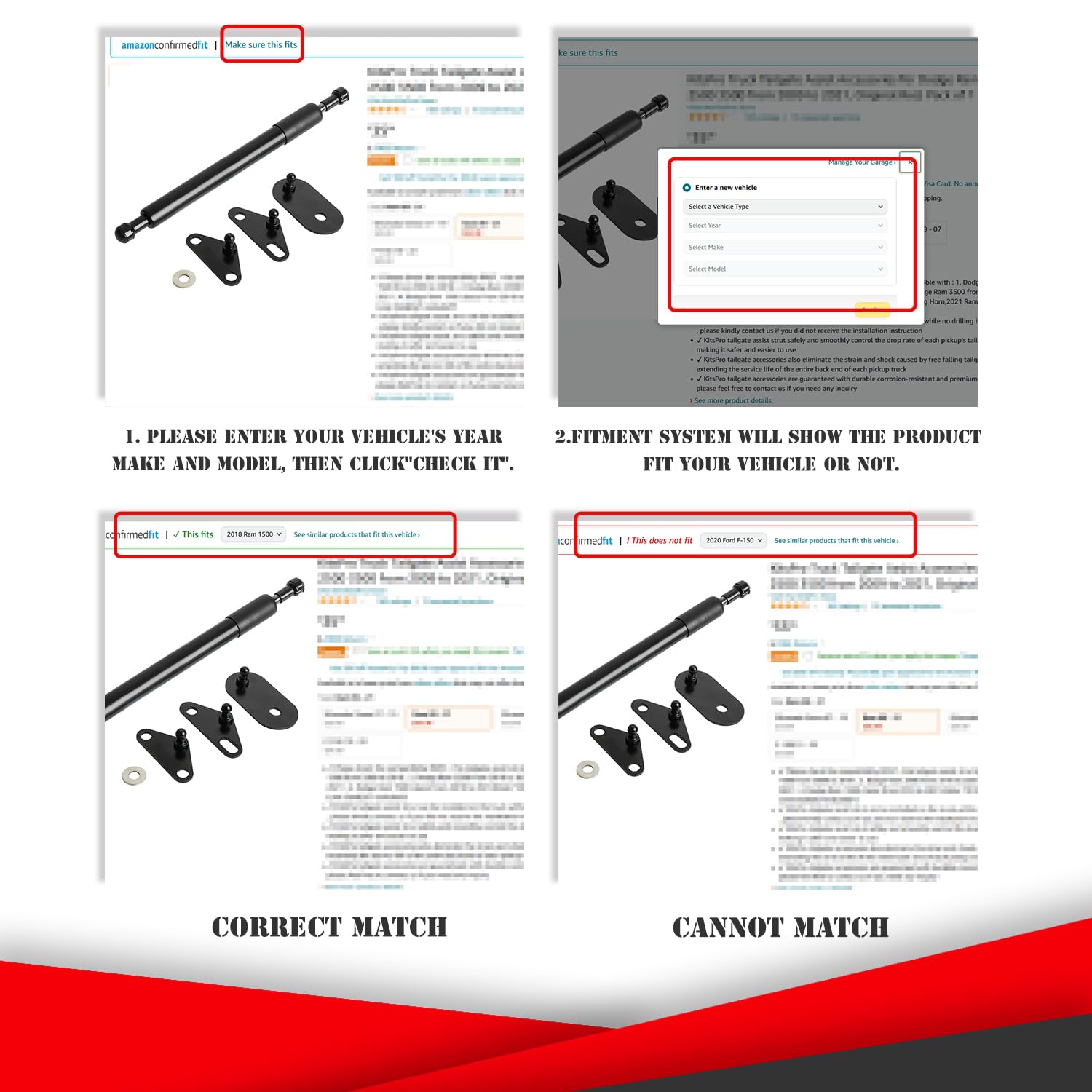 Truck Tailgate Assist Accessories Compatible With Ford F-250 F-350 Super Duty, Pack Of 1 (2017-2022, Classic)