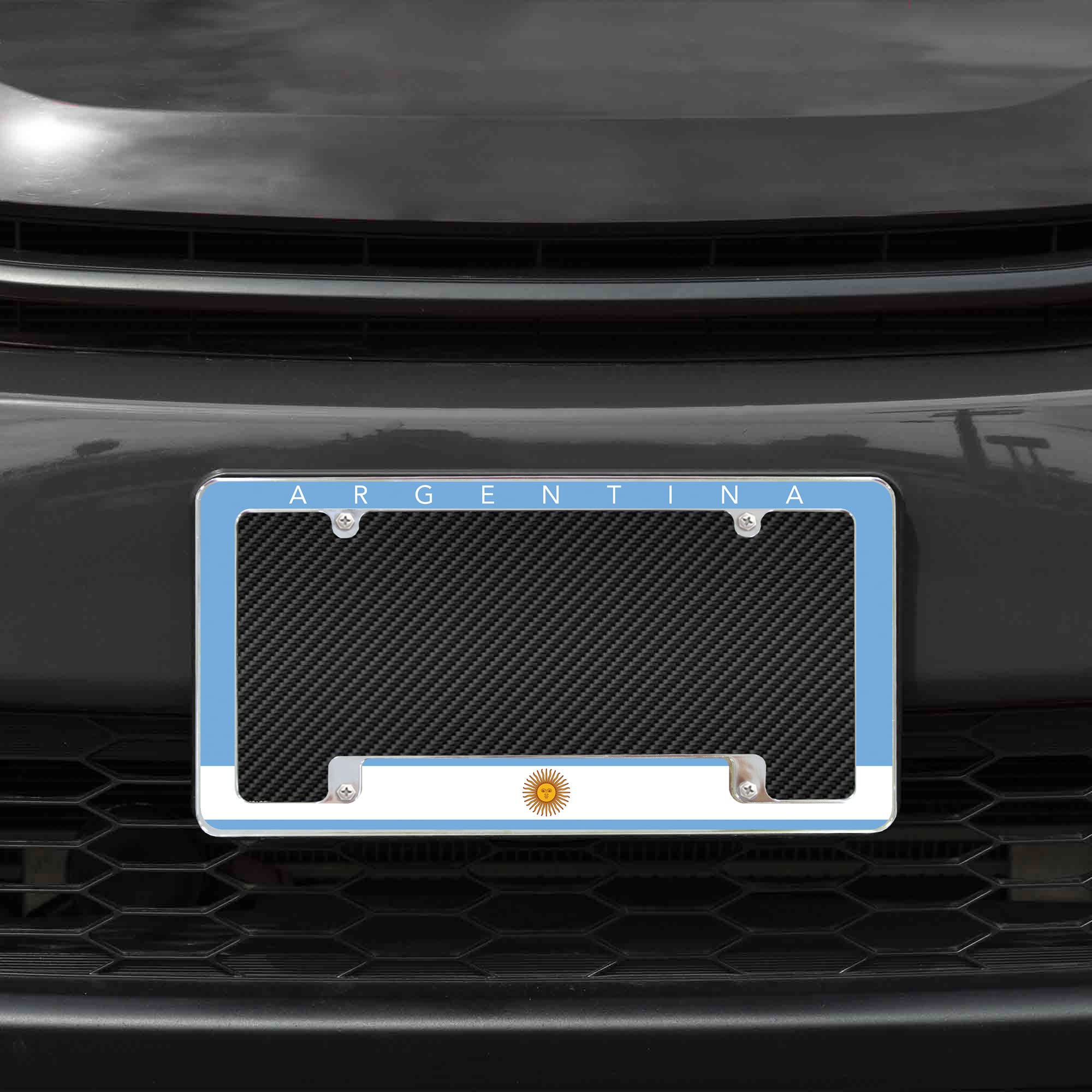 Rico Industries Argentina Flag All Over Automotive License Plate Frame for Car/Truck/SUV (12 x 6)
