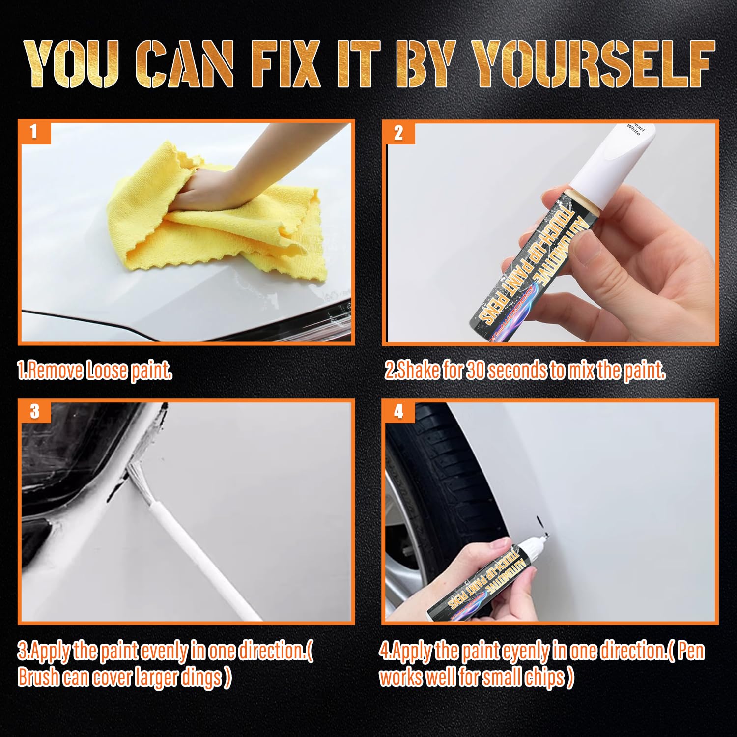 Touch Up Paint For Cars(Silver Black), Automotive Car Touch Up Paint Pen, Two-In-One Car Paint Scratch Repair, Car Scratch Remov