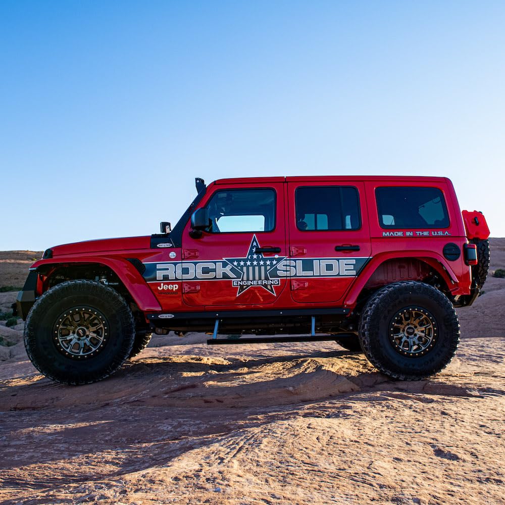 Rock Slide Engineering Bd-Ss-300-Jl4D Jl 4D Step Sliders 3Rd Gen Driver Side Sub Part 2018-22 Jeep Jl 4 Door