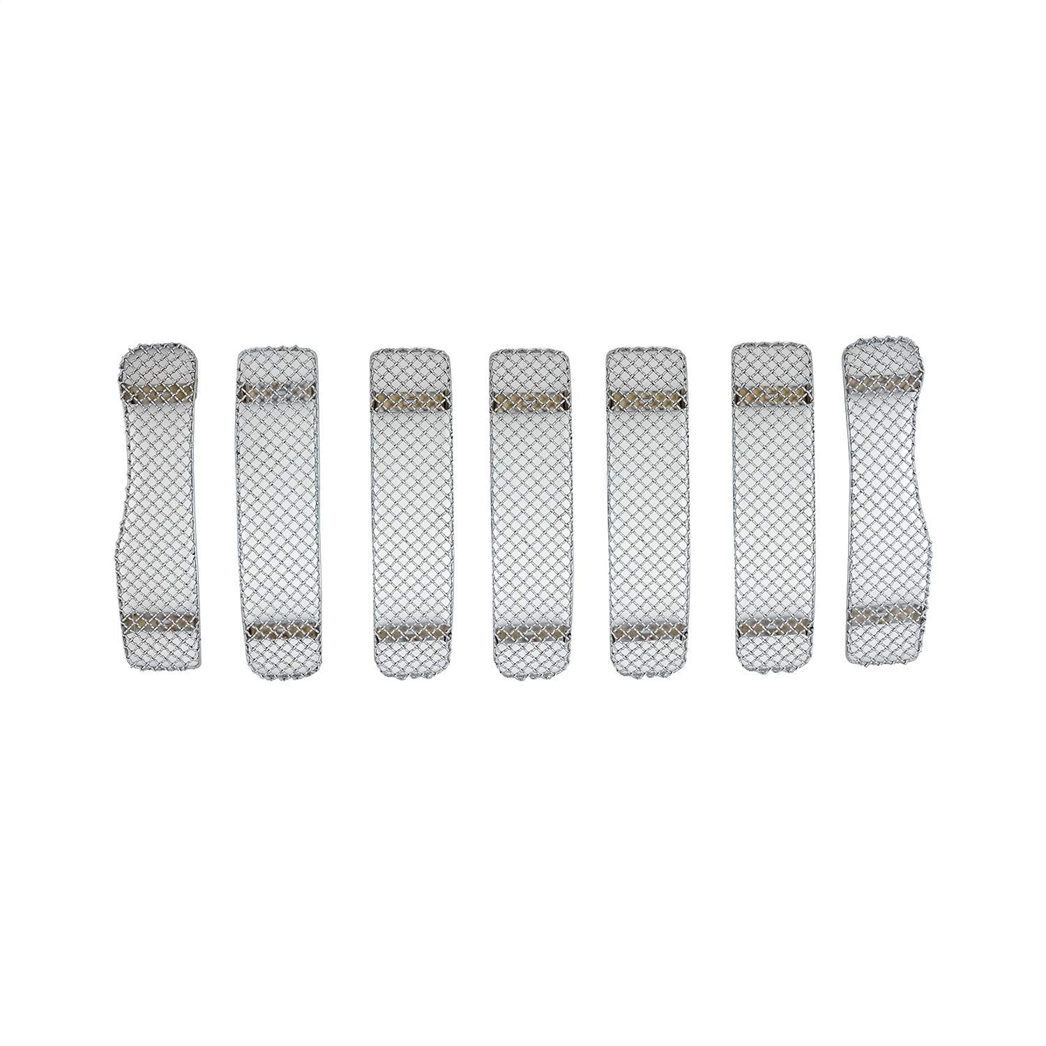 Paramount Automotive 7Pc Chrome Overlay Stainless Steel Wire Mesh Grille 43-0354 18-19 Jeep Wrangler Jl