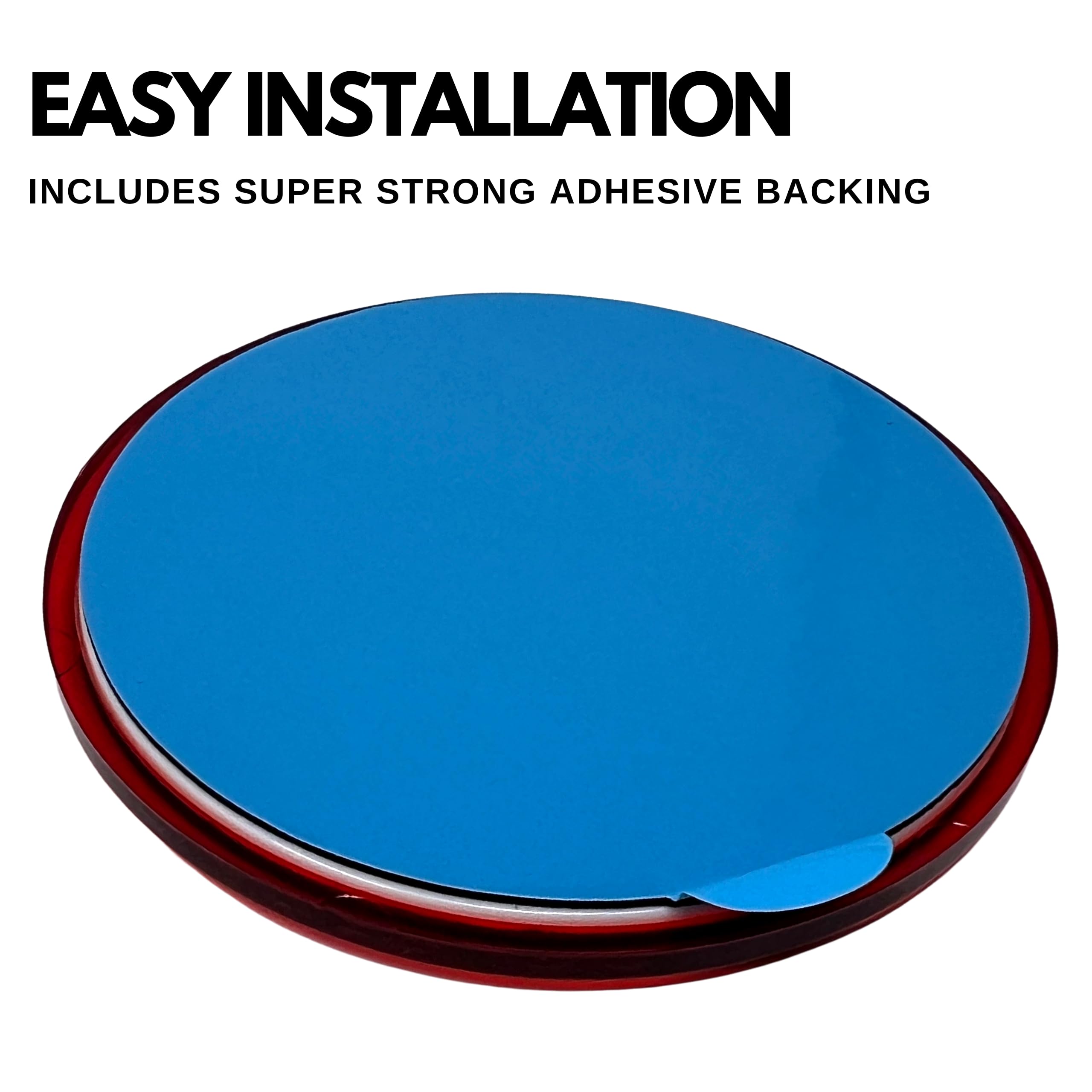 [All Star Truck Parts] Class A 3' Round Reflector Strong Stick-On - Red/Amber For Trailers, Trucks, Automobiles, Mail Boxes, Boats, Suv'S, Rv'S, Industrial Applications (2X White)