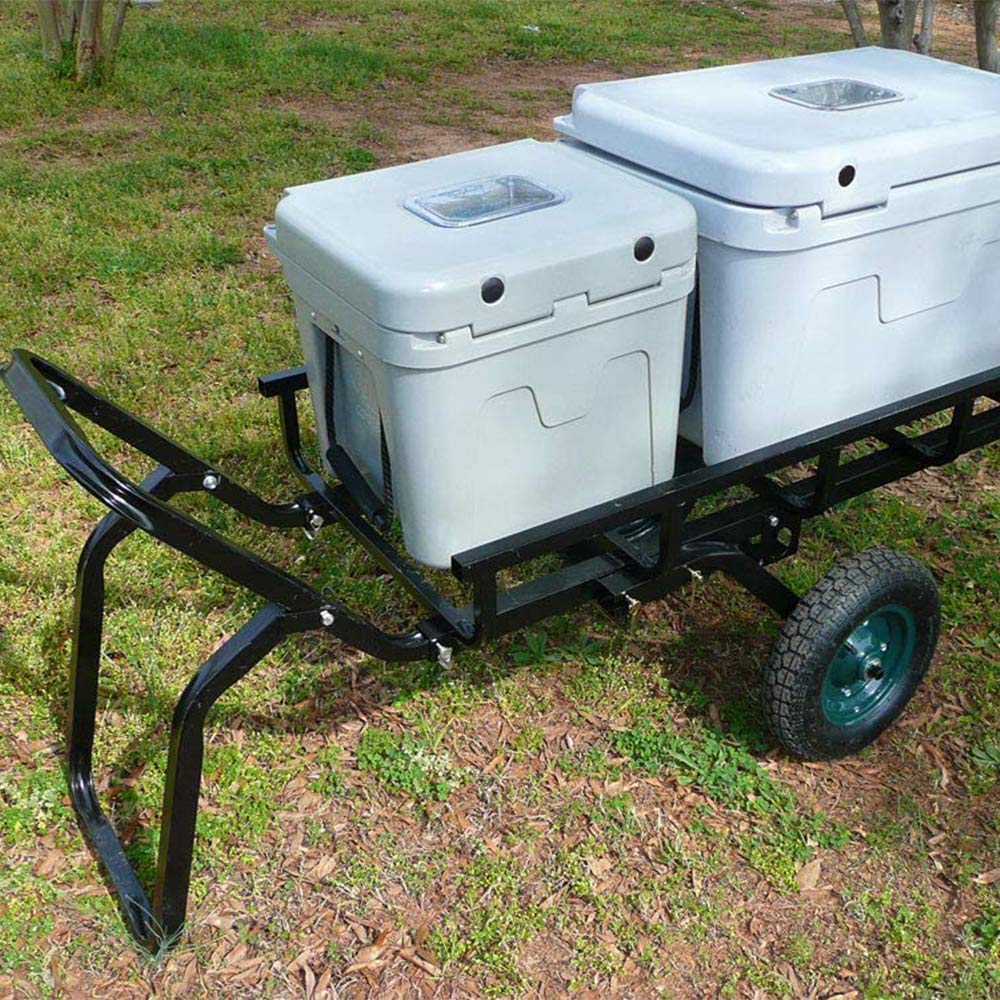 Viking Solutions Vks-Vtg401 Tilt-N-Go Combo Lifting Hunting Deer Trailer And Hauler Cargo Rack With Hitch Adapter And 13.5 Inch Wheels, Black