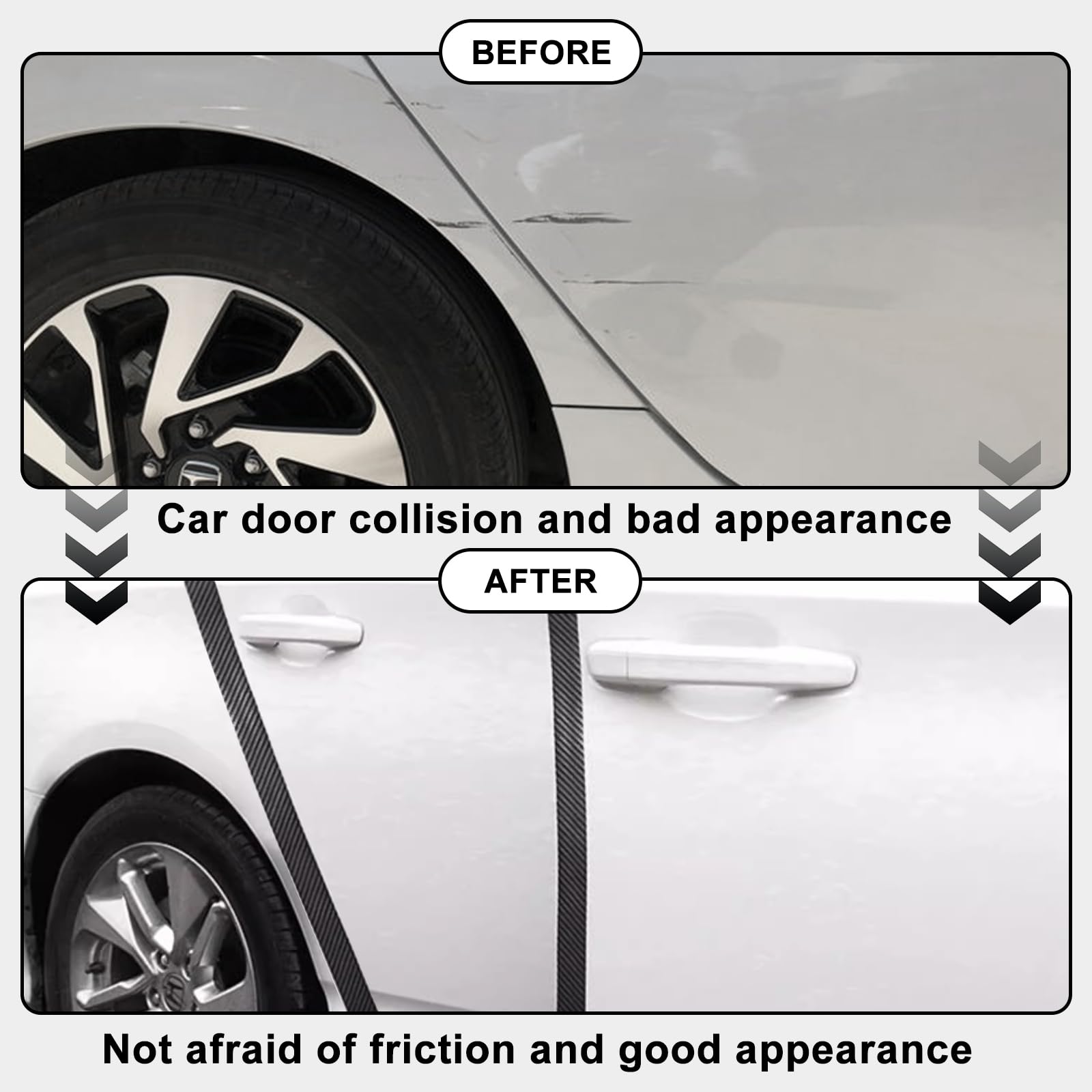 Storystore Universal Car Door Edge Guard Door Sill Protector, Automotive Anti-Collision Strip for Car Door Edge/Front and Rear B