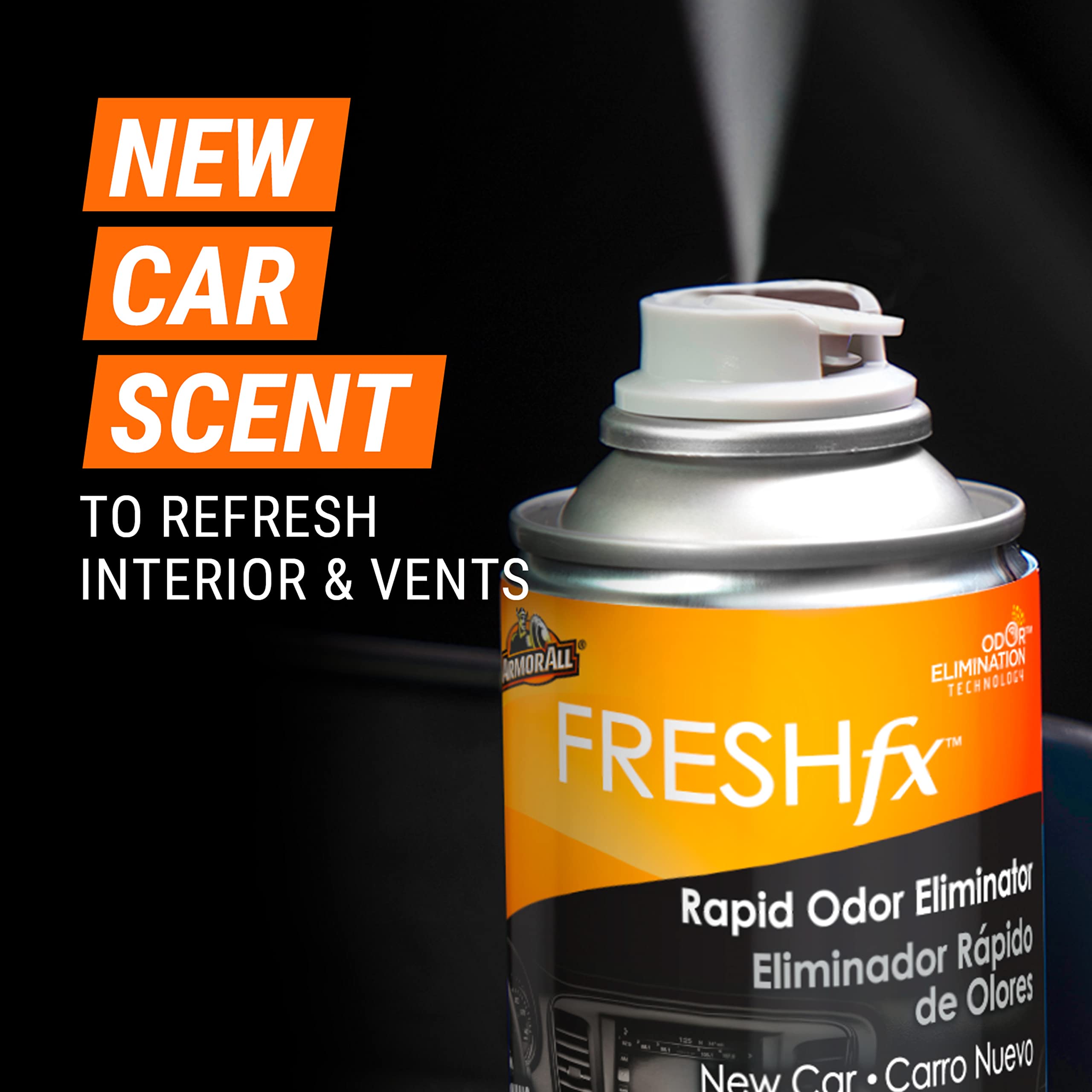 Armor All Car Air Freshener & Purifier, Odor Eliminator, 1.5 Oz Fogger, Black, Model 18507
