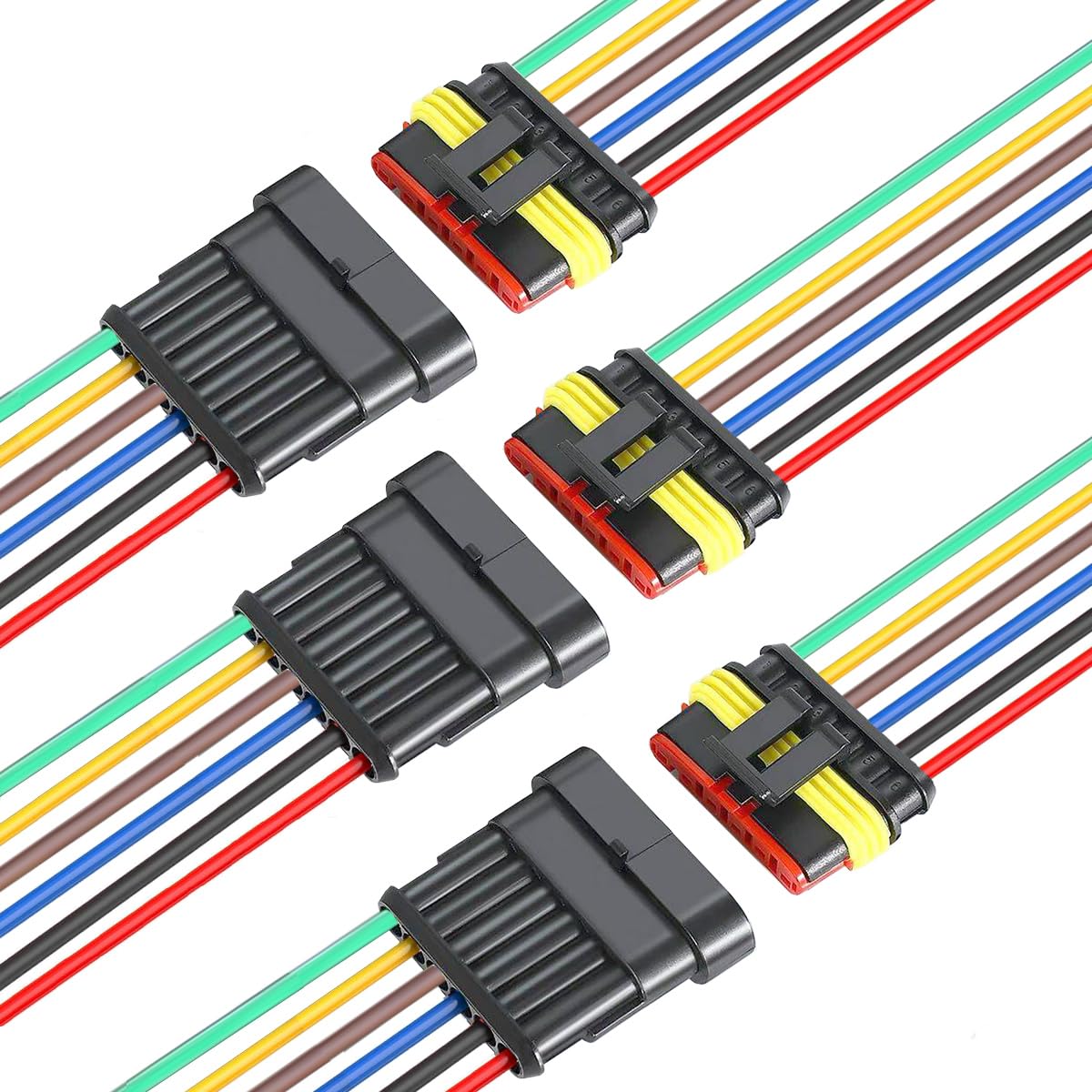 Yetor 6Pin Connector,16Awg Way Car Waterproof Electrical Connector, Auto Electrical Wire Connectors Marine For Car, Truck, Boat,