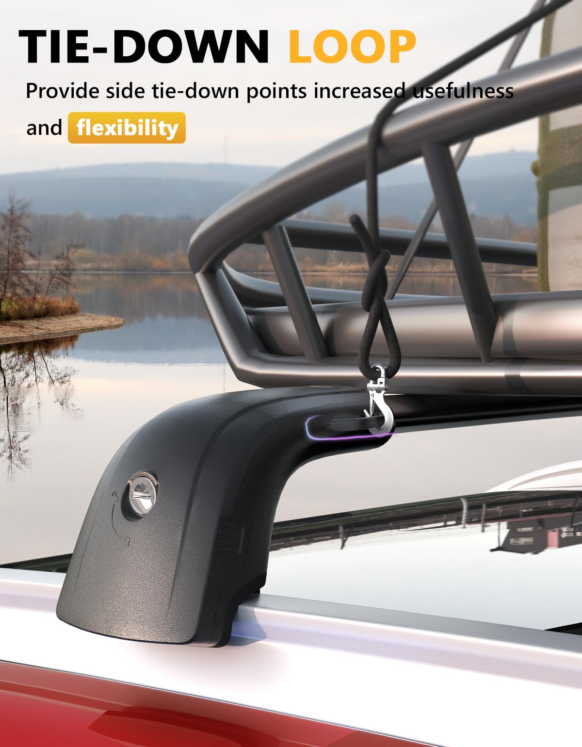 Tuyoung 220lbs Lockable Roof Rack Cross Bars Compatible with Volvo XC90 XC-90 2016-2025,Heavy Duty Aluminum Roof Rails Crossbars