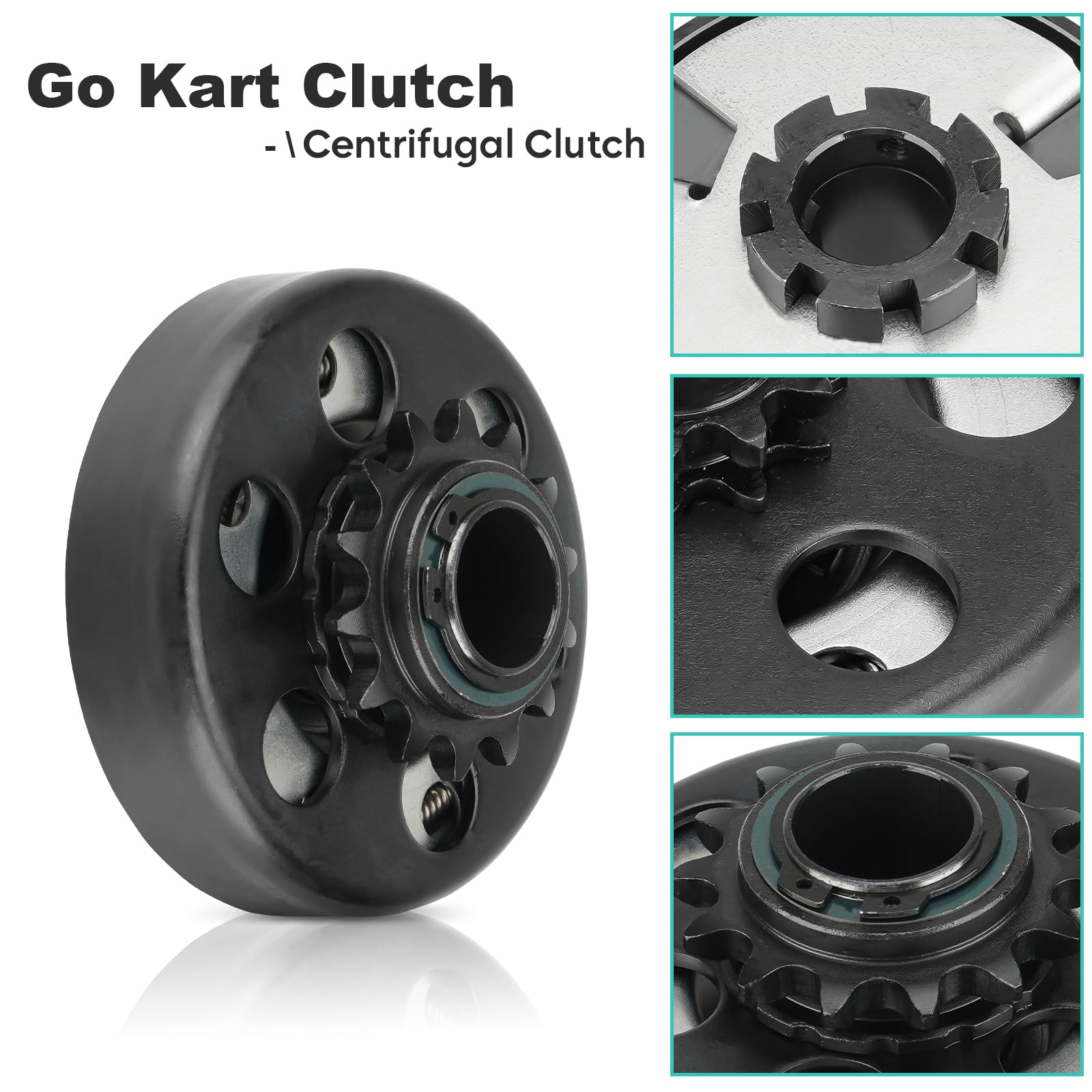 SEHNSUCHT Go Kart Clutch 1" Bore 14T with #40/41/420 Chain for 2-6.5HP Engines, Up to 2300 RPM