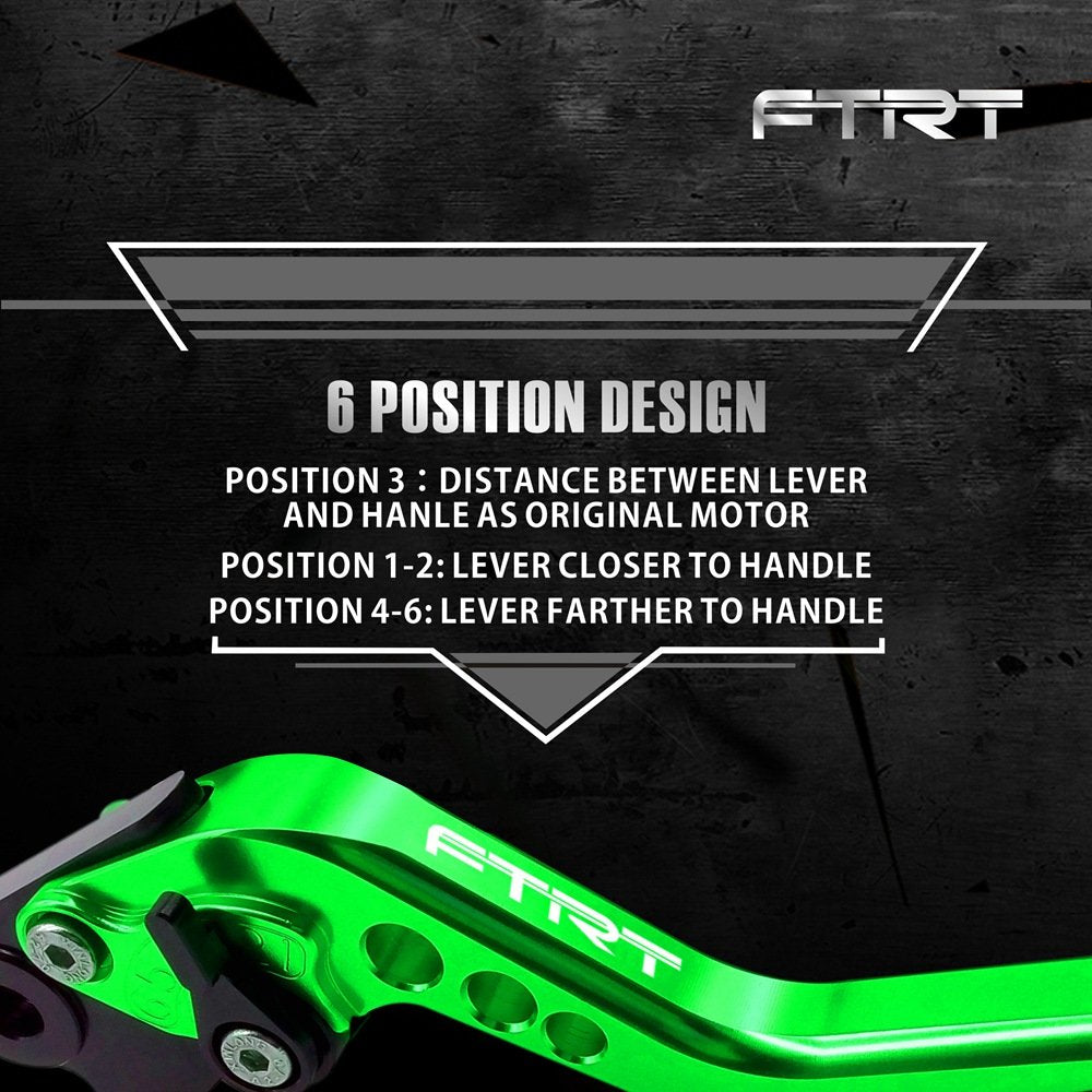 Ftrt Adjustable Short Brake Clutch Levers Compatible With Ninja 650R Er-6F Er-6N 2009-2016/ Ninja 400R 2011/ Versys 650 2009-201