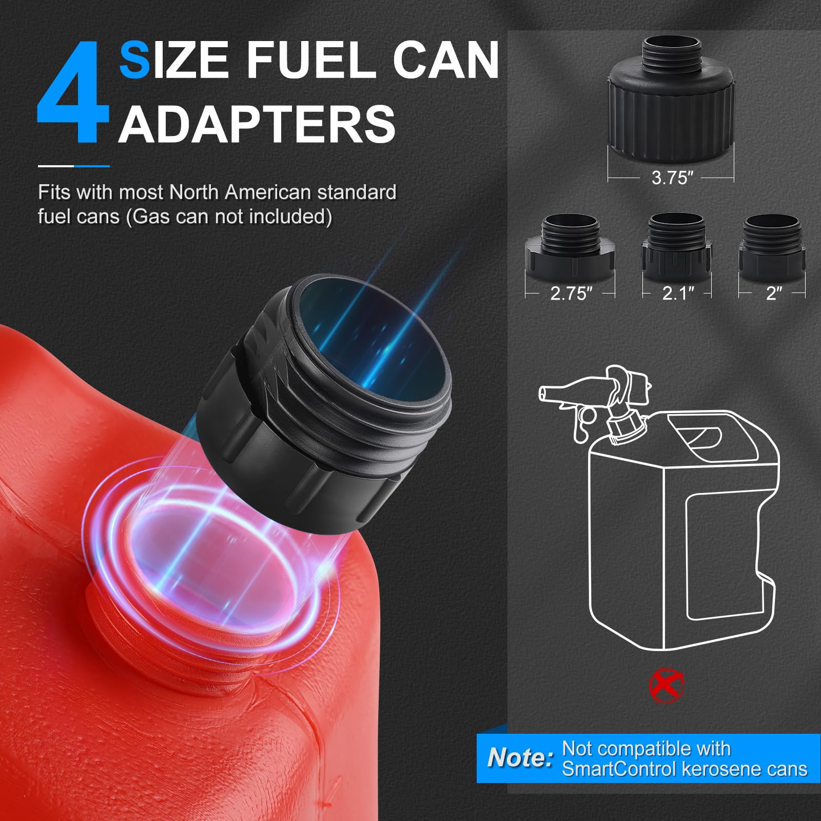 SKYJDM Portable Fuel Transfer Pump - 3.2GPM, Auto-stop Sensor, 51" Hose, Battery-Powered, Blue, for Gasoline & Diesel Oil
