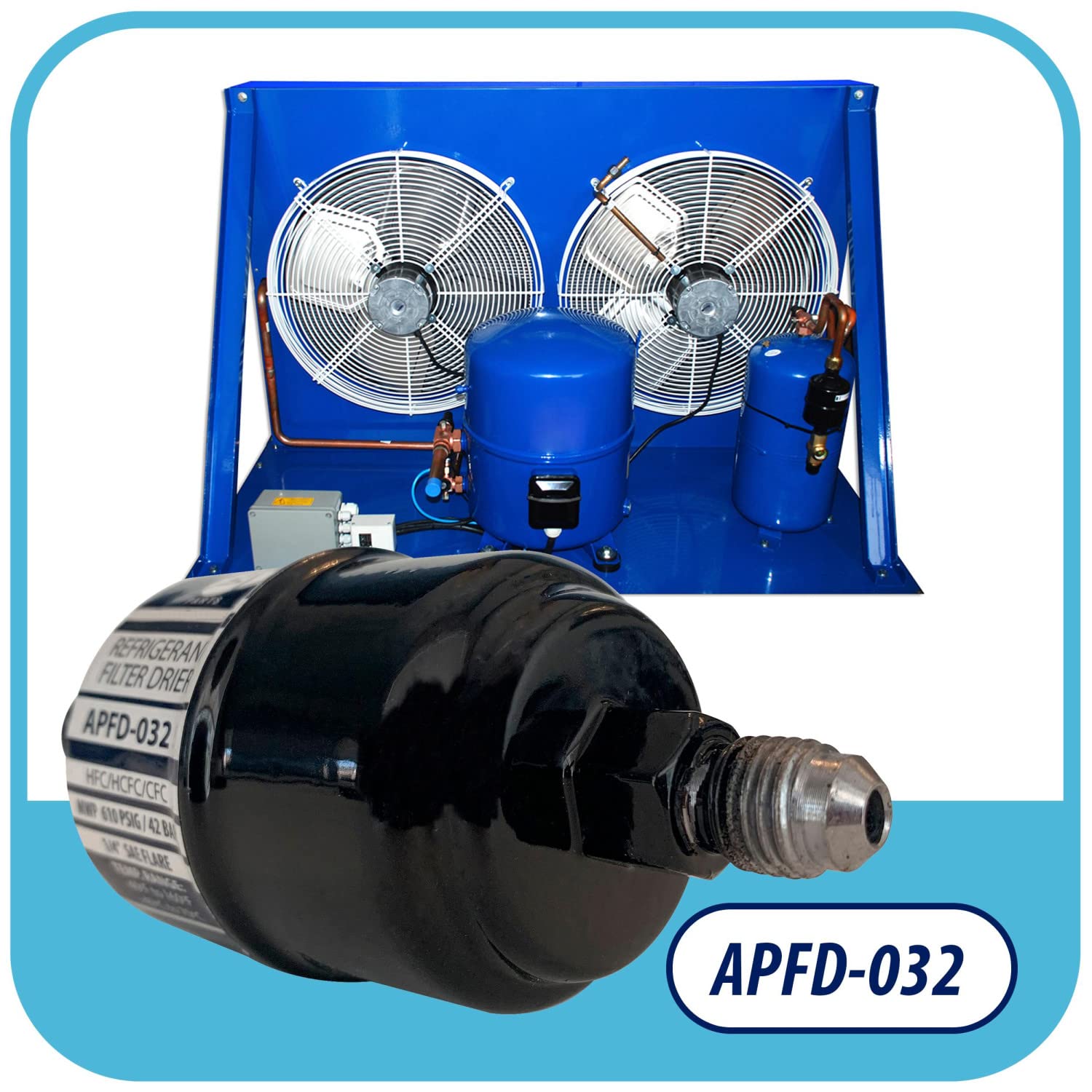 Appli Parts Apfd-032 1/4 In Liquid Line Refrigerant Ac Filter Drier Hvac Refrigeration 032 Sae Flare Connection Universal Unidirectional 4-1/2 In Long 1-3/4 In Wide