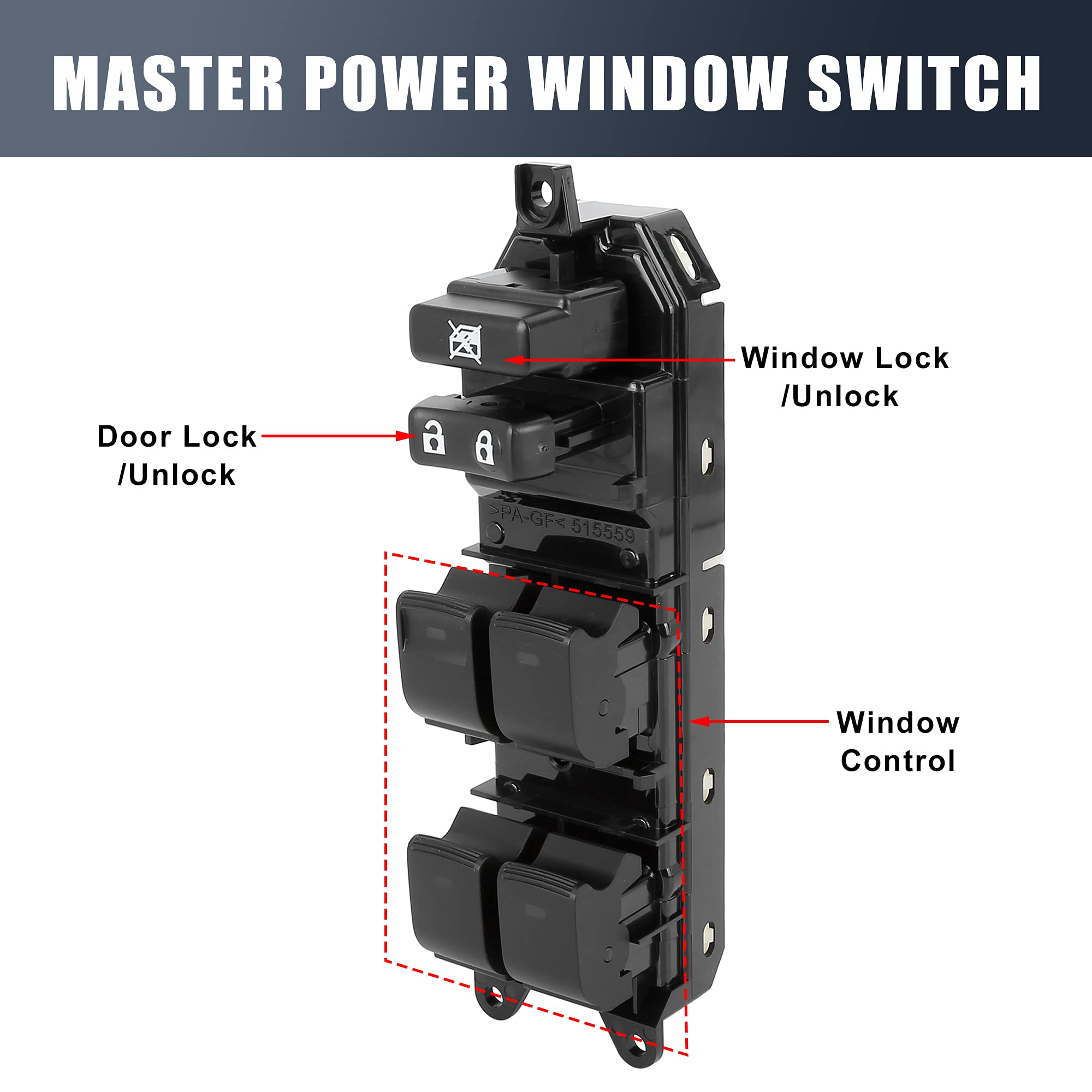 X AUTOHAUX Master Driver Side Power Window Switch 84040-06020 Replacement for Toyota Venza 2009-2013