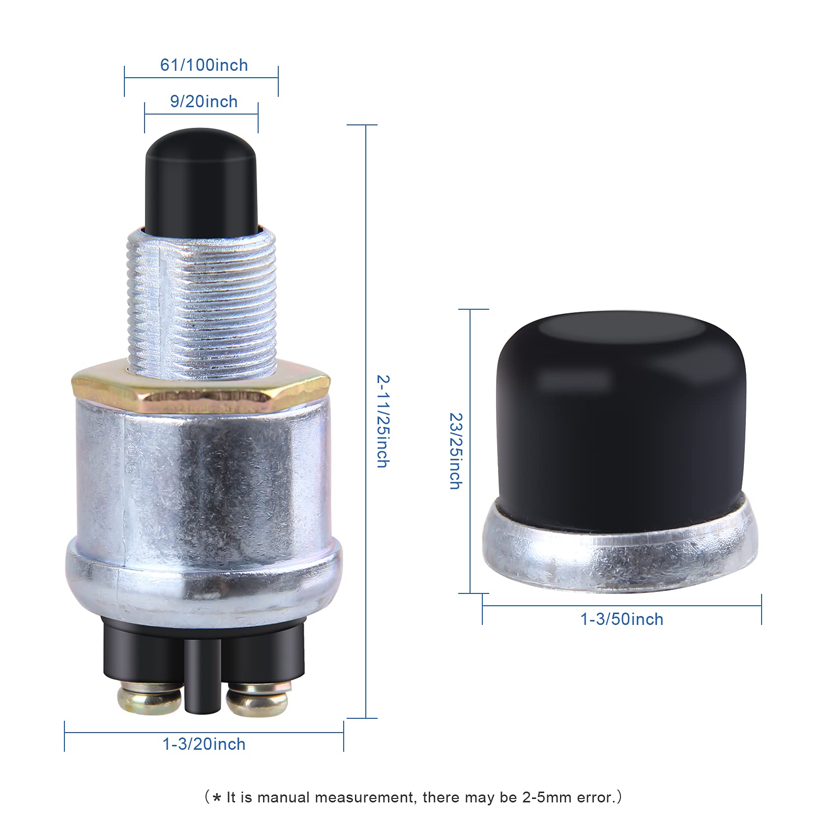 big-autoparts Engine Start Push Button Momentary Start Switch 12V Weatherproof Push Button Start Switch for Car Truck Boat RV AT