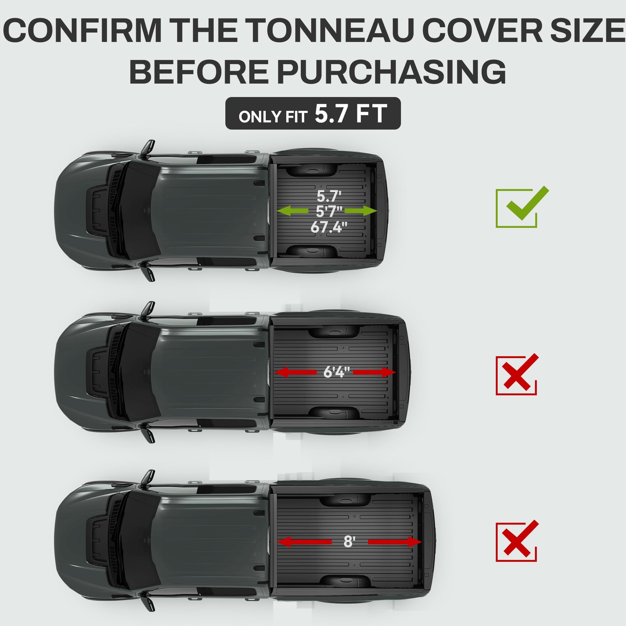 AUTOSAVER88 FRP Hard Tri-fold Tonneau Cover for Dodge Ram 1500 5.7ft Bed, Black, Model MAAUTLHByl