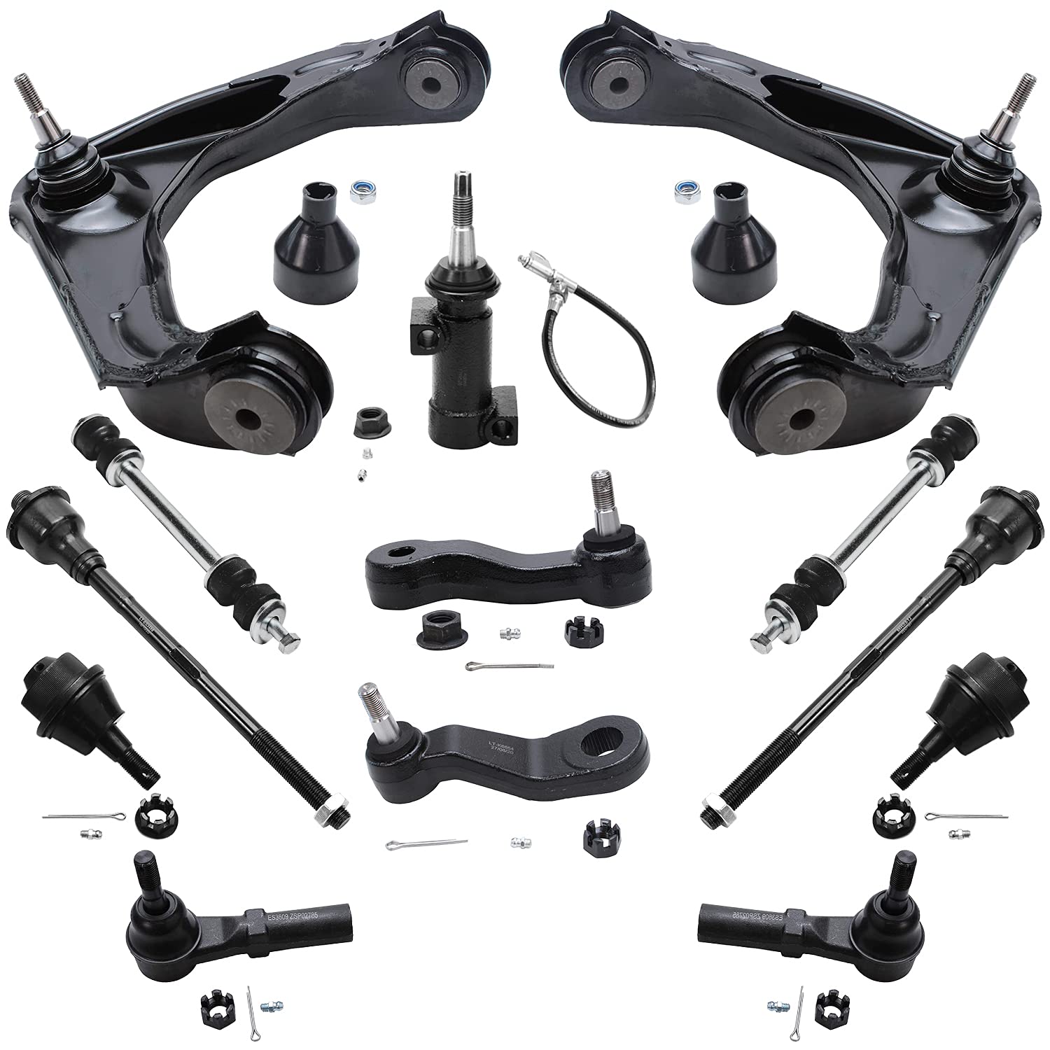 Detroit Axle - Front End 13Pc Suspension Kit For Chevy Silverado Gmc Sierra 1500 2500 3500 Hd 2 Control Arms 2 Ball Joints 2 Swa