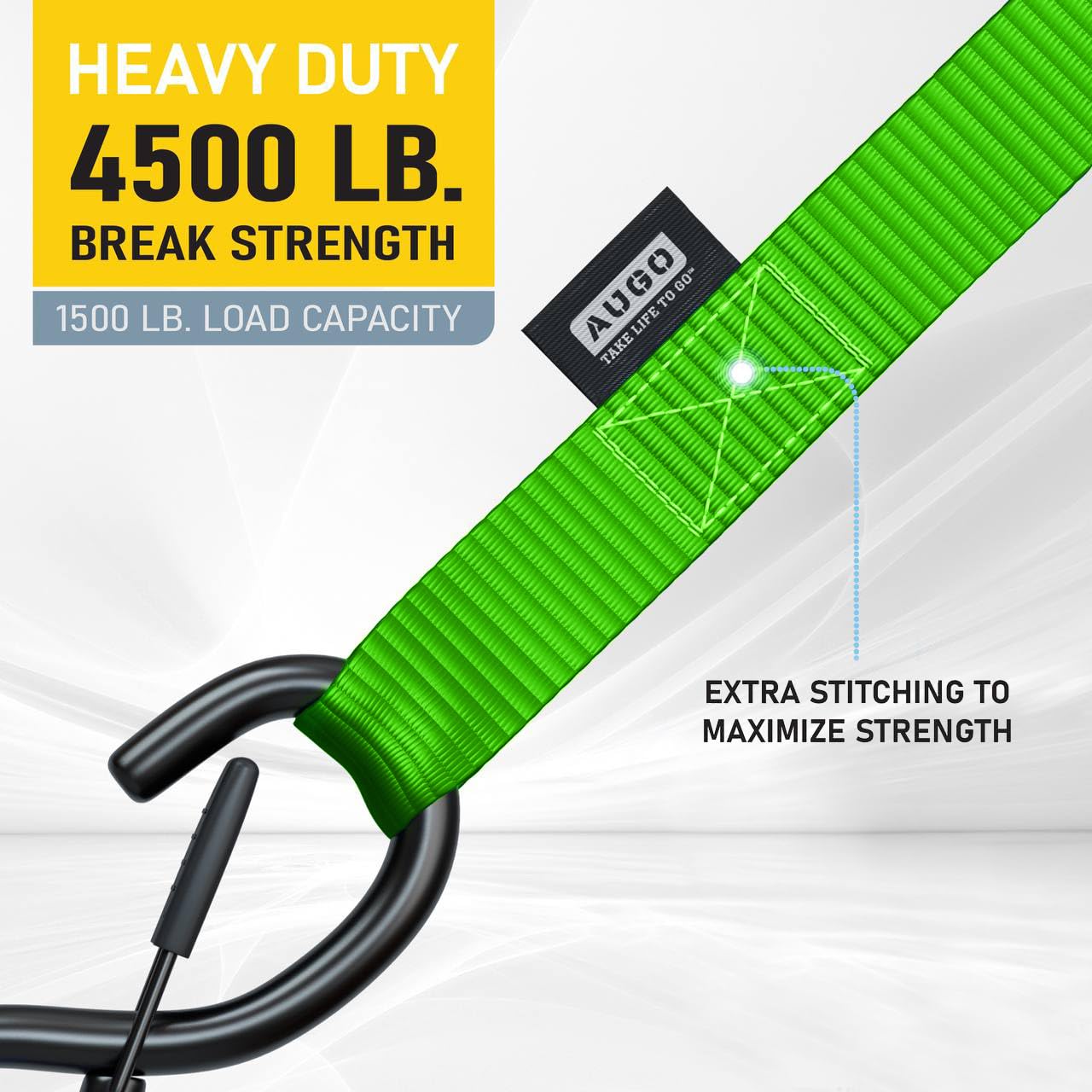 Soft Loop Tie Down Straps - 1,500 Load Capacity & 4,500 Lbs Breaking Strength - 6 Pack - Loops For Securing Atv, Utv, Motorcycle