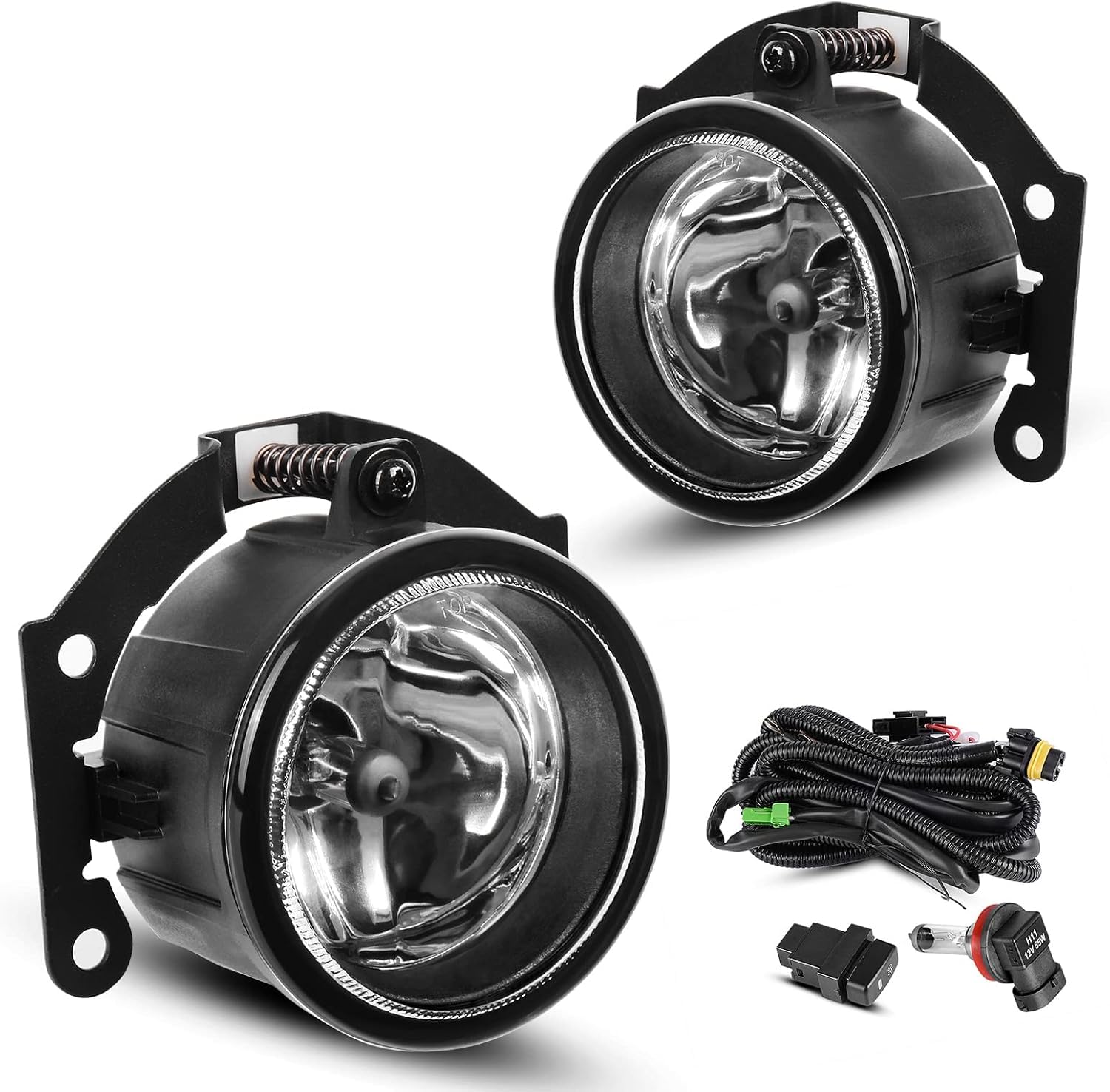 AUTOSAVER88 2-Pack Fog Light Assemblies Compatible with 2010-2015 Mitsubishi Outlander & 2011-2015 Outlander Sport (Without Inte