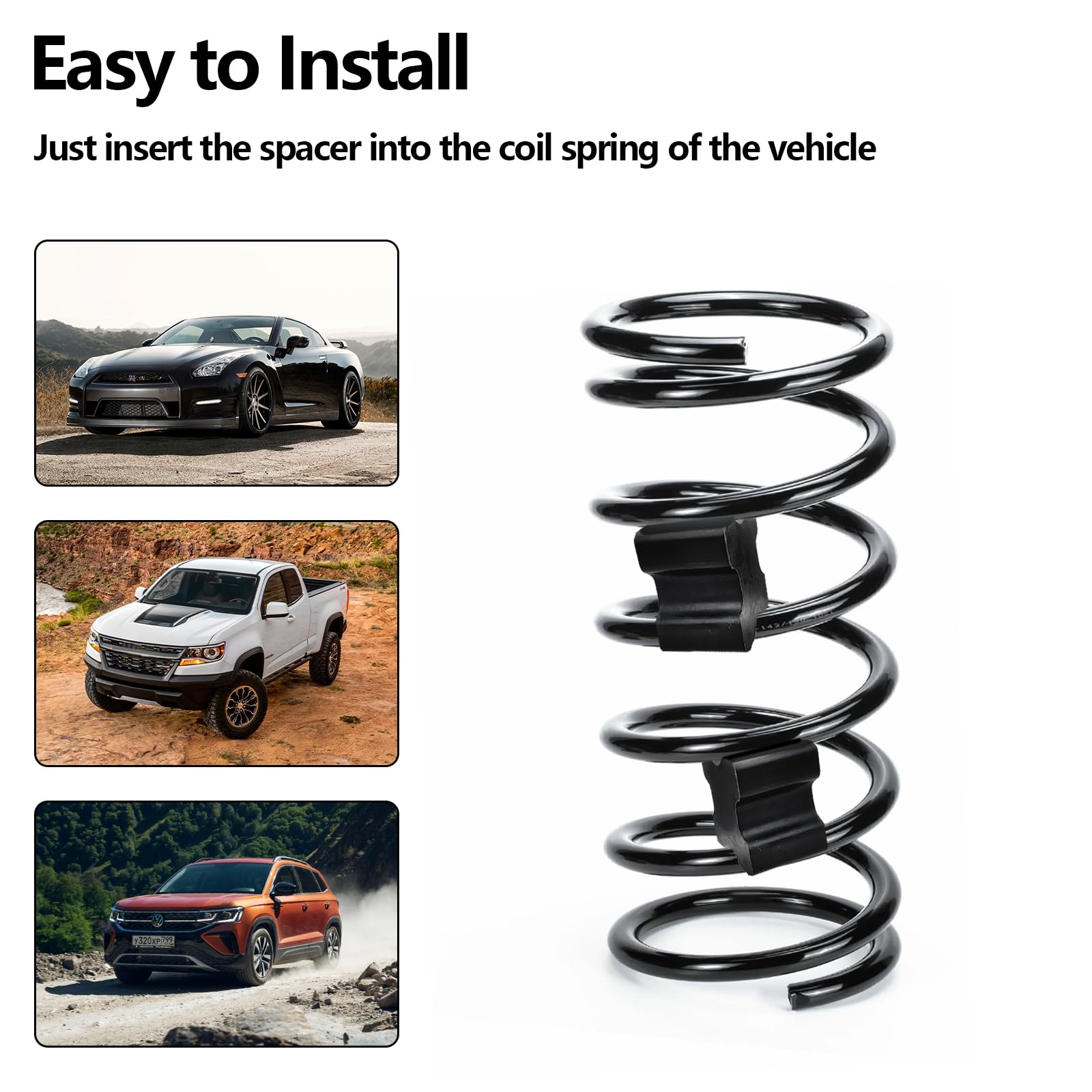 Rubber Coil Spring Spacer Booster - Heavy Duty Coil Spring Spacers For Car, 1' To 1.5' Coil Spring Lift Spacers - 6 Pack