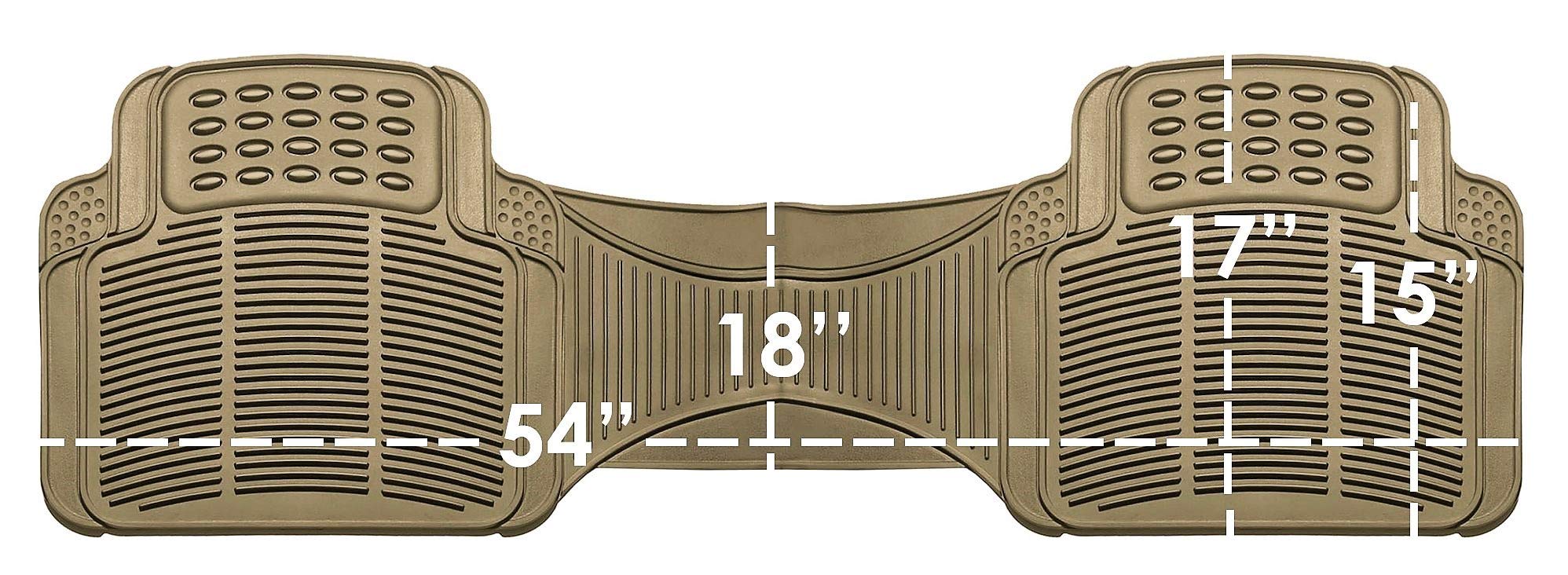 Fh Group Trimmable Vinyl Floor Mats Automotive (Gray) Rear Set - Universal Fit For Cars Trucks And Suvs F11306