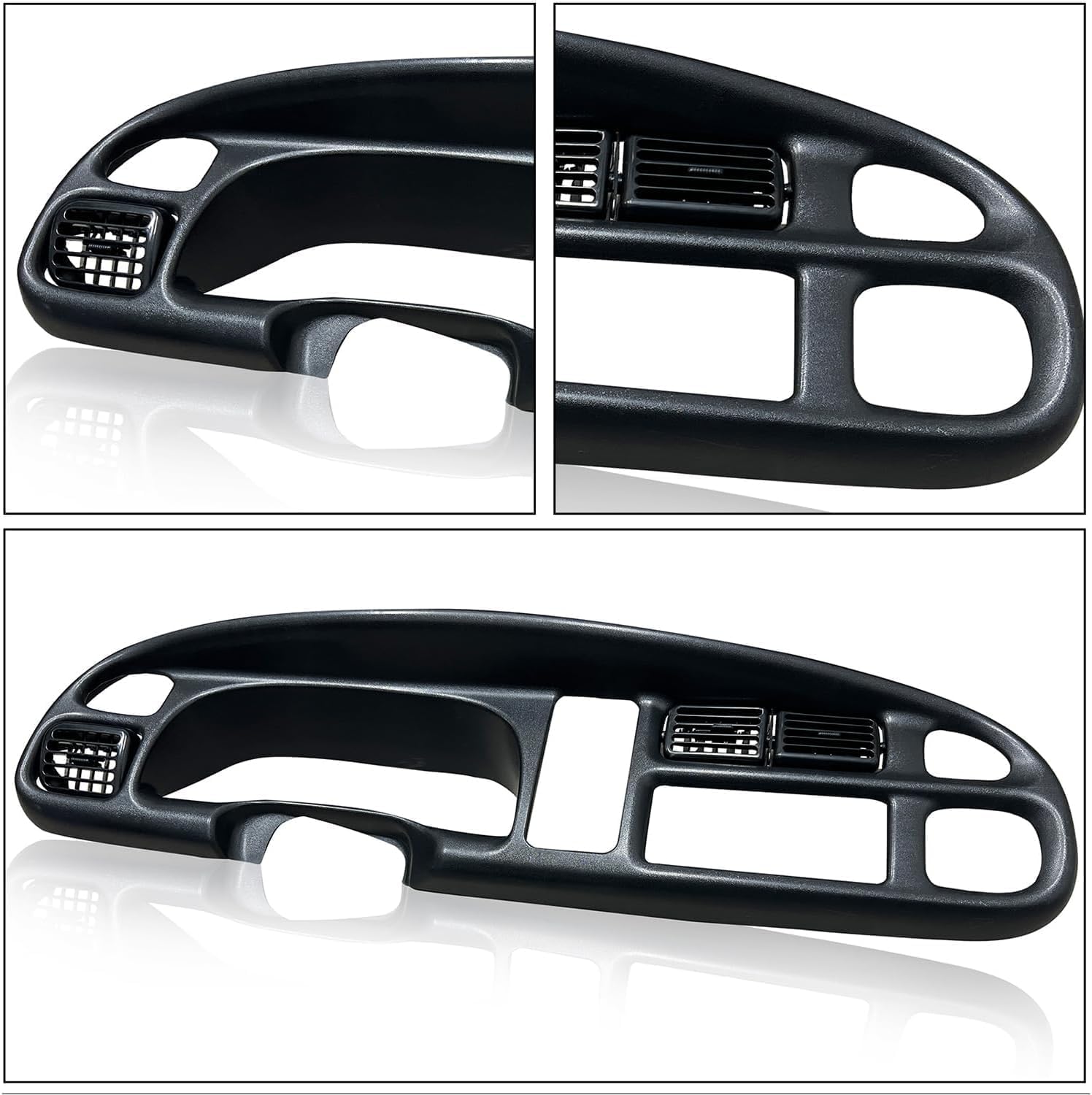 ECOTRIC Dash Board Cluster Bezel Cover for 1998-2002 Dodge Ram 1500/2500/3500, Black, Includes Clips, Model VC-LYAP-267-