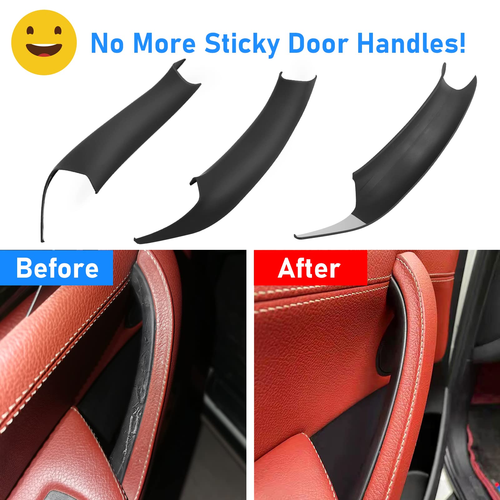 Jaronx Compatible With Bmw X3 F25/X4 F26 Door Handle Covers,3Pcs Door Pull Handle Covers For Bmw X3 F25 2010-2016, X4 F26 2014-2017, Left And Right Side Door Handle Interior Door Pull Handle(Black)