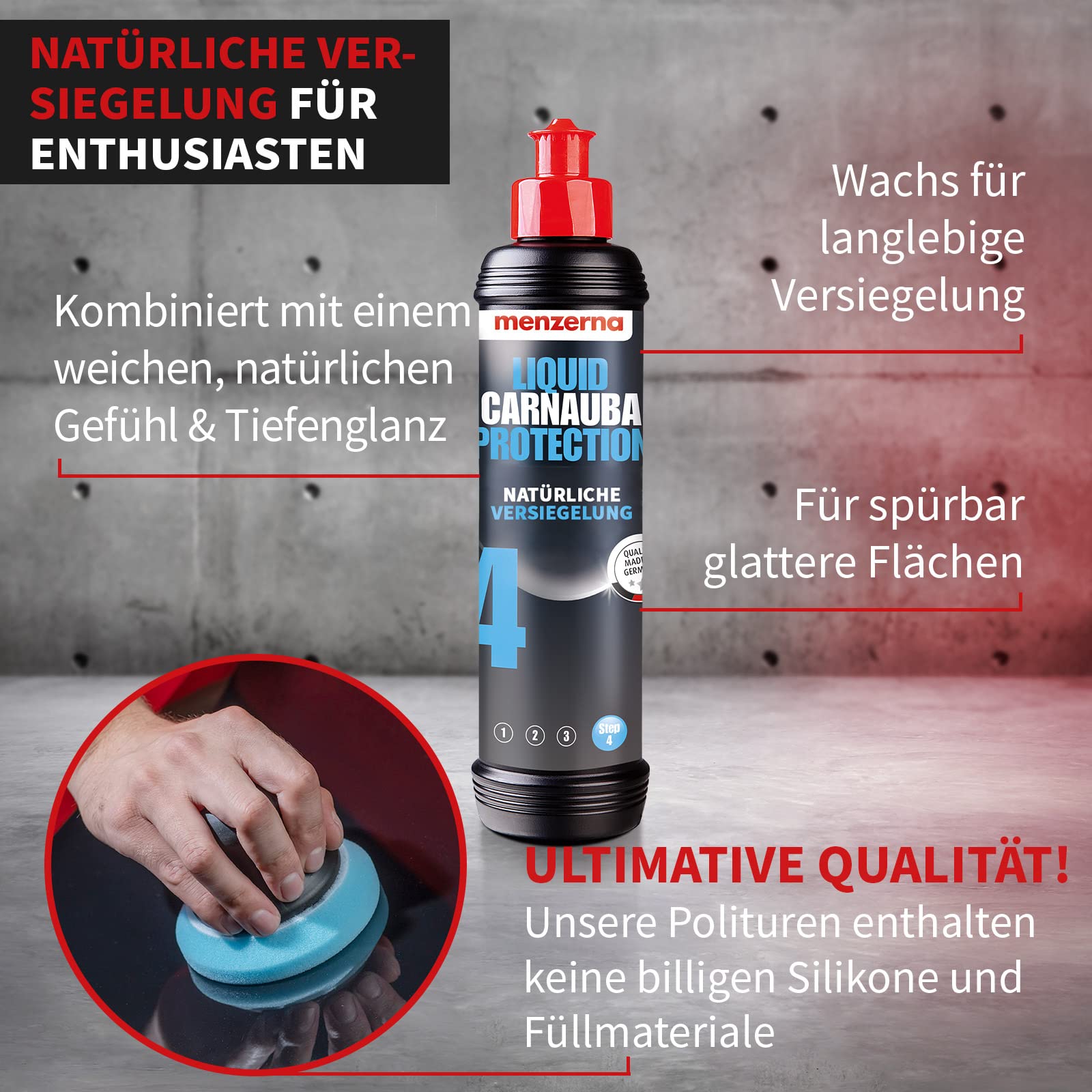 Menzerna Liquid Carnauba Protection 8Oz - Natural Sealing Blend For Enthusiasts.