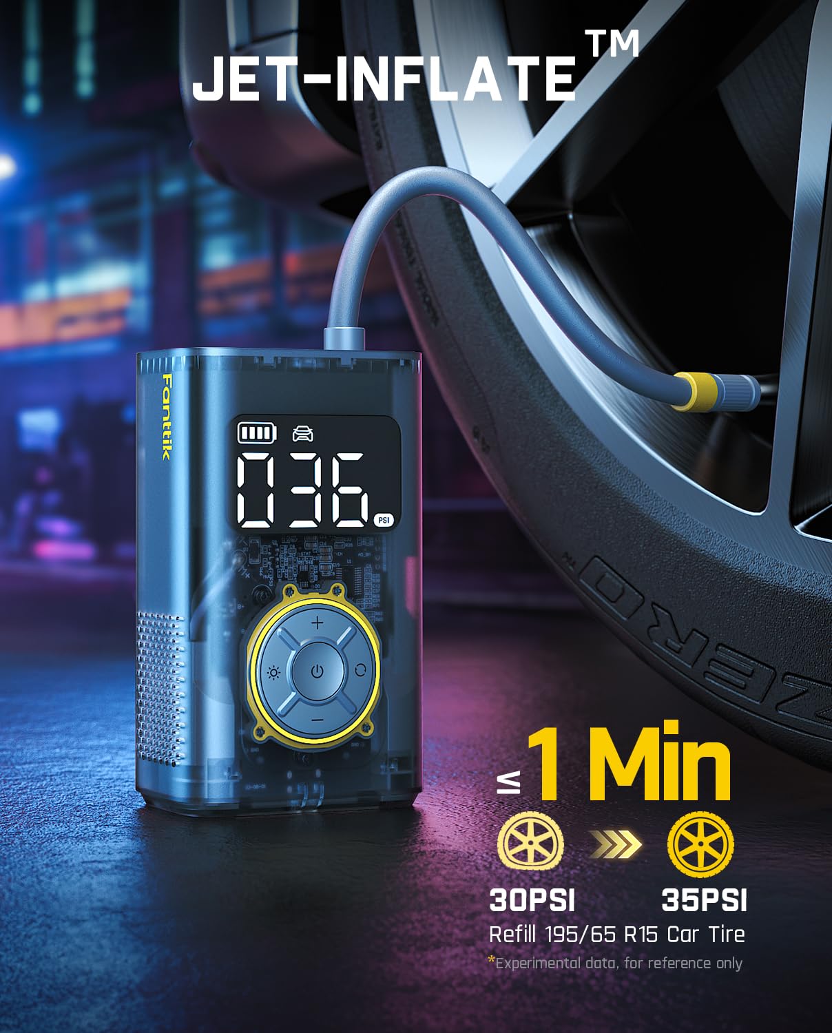 Fanttik X9 Pro Portable Tire Inflator - 150PSI Electric Bike Pump, Digital Pressure Gauge, Mechanical Gray