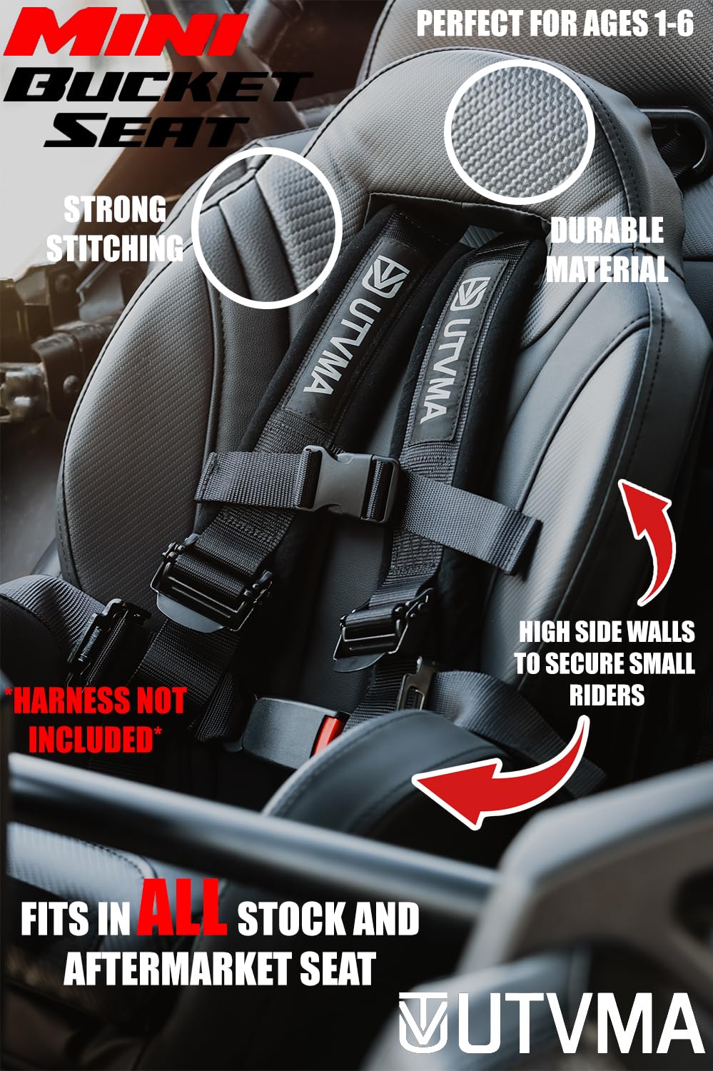 Utvma Mini Bucket Seat For Kids (Fits Stock And Aftermarket Seats)