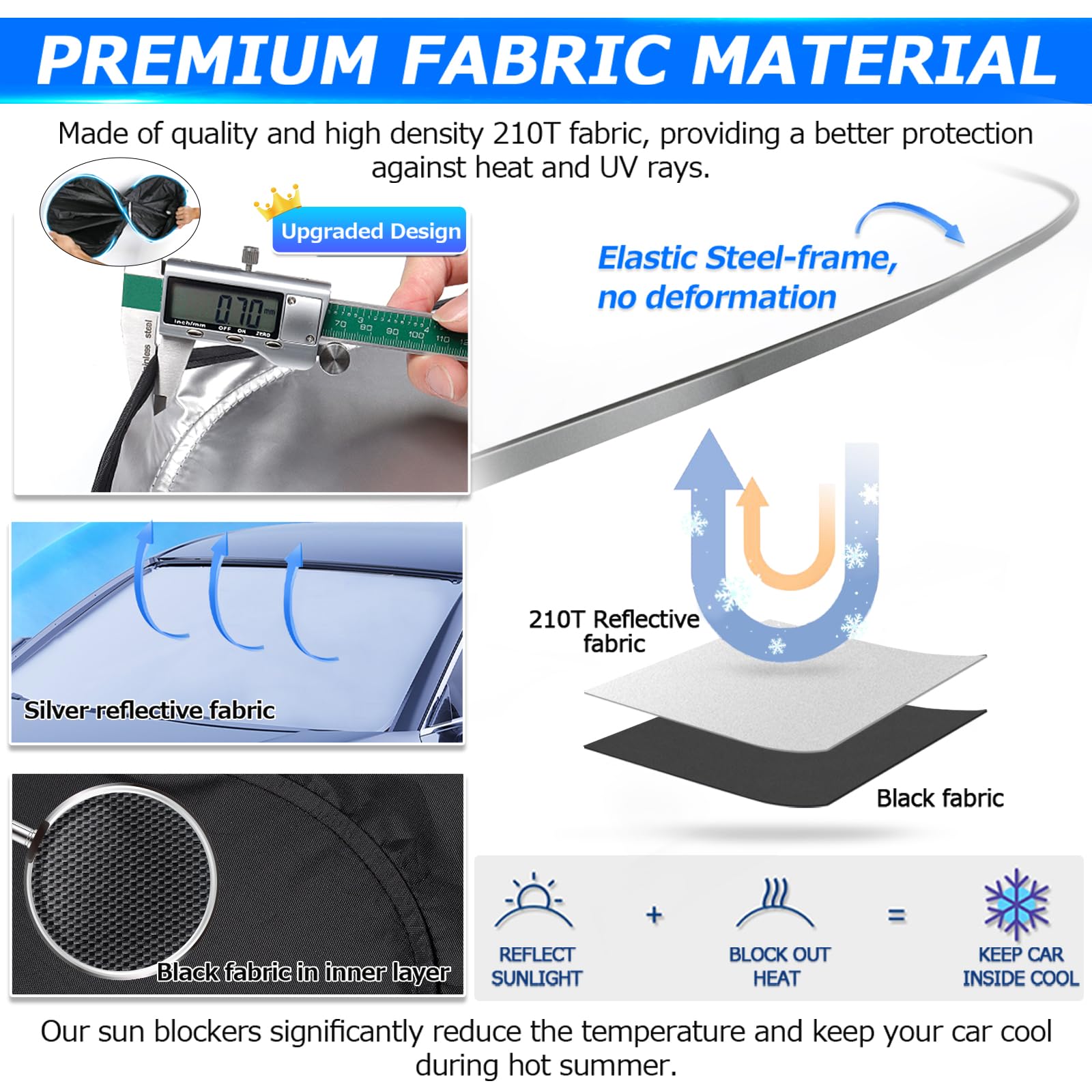 Karltys 3Pcs Windshield Sun Shade For Hyundai Ioniq 5 2022-2025, Thickened Reflective Front And Side Window Sunshade For Ioniq 5