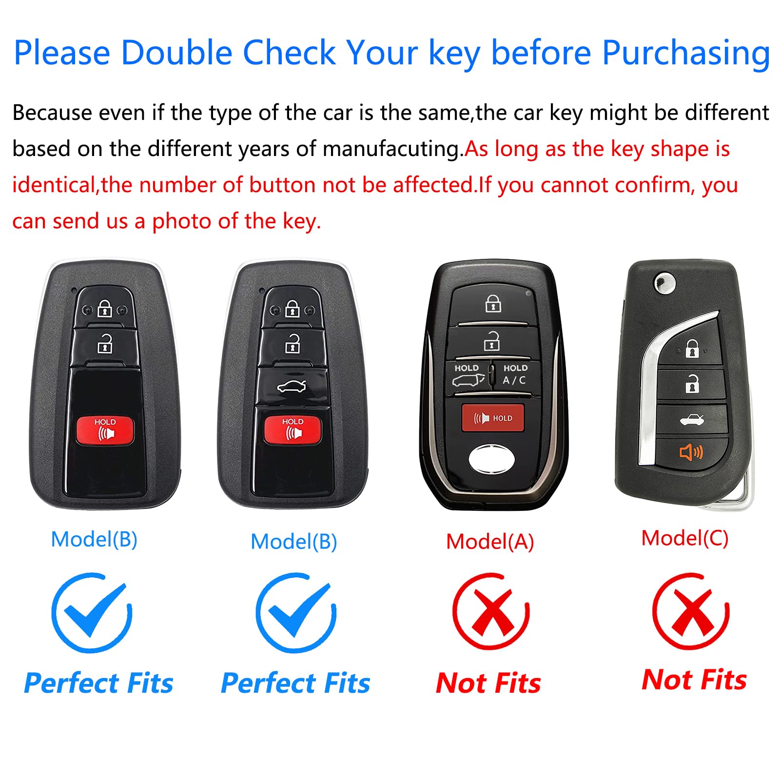 Ocezbiis For Toyota Key Fob Cover,Keychain,Zinc Alloy Protection Car Key Shell Case Compatible With Toyota Holder Smart Remote K