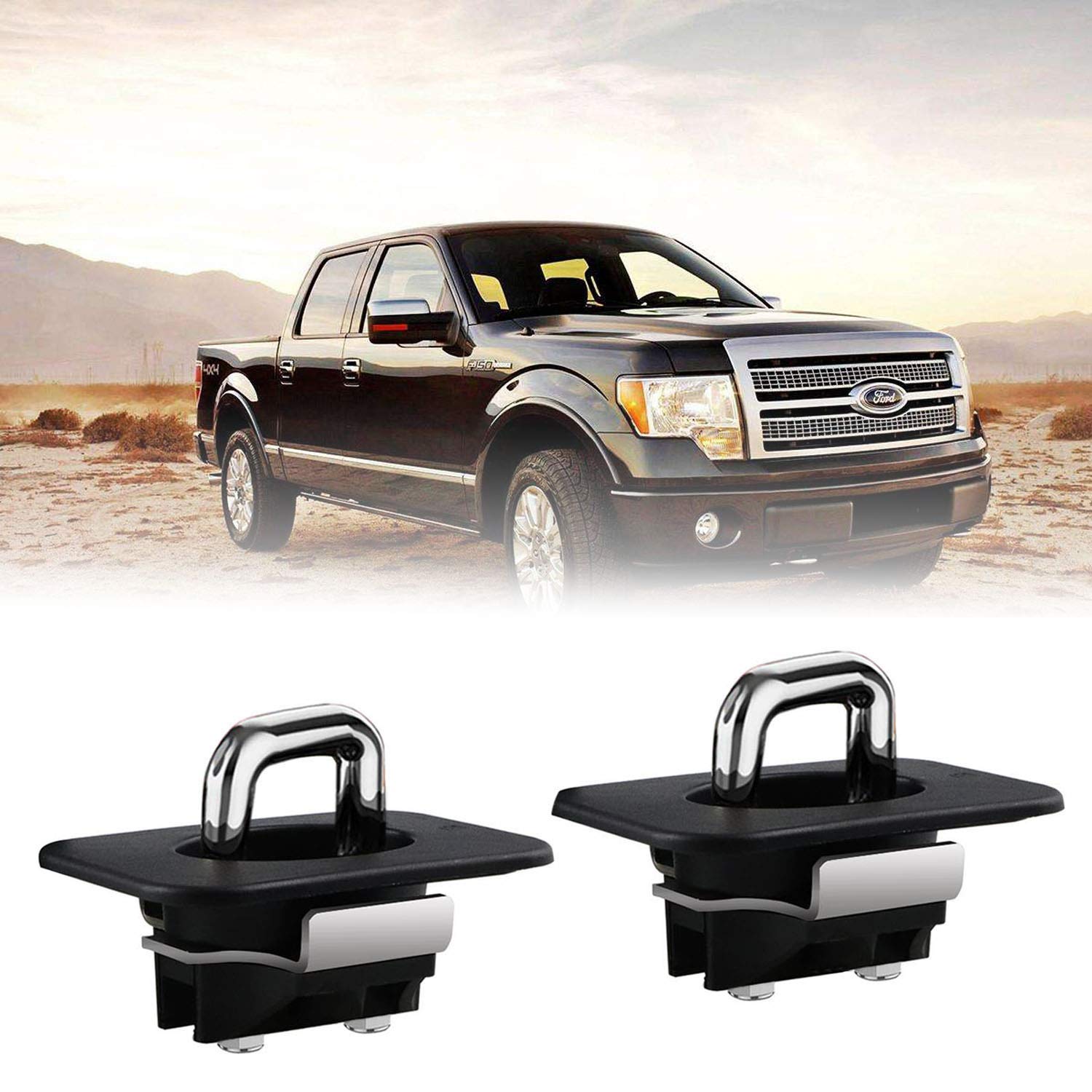 Dibanyou 4001-Xt Tie Down Anchors Truck Bed Side Wall Anchors Fits For 98-14 F Series, 99-13 Silverado Sierra, 95-19 Ram But 09-19 Ram Rail Cap Cut Required 2Pcs