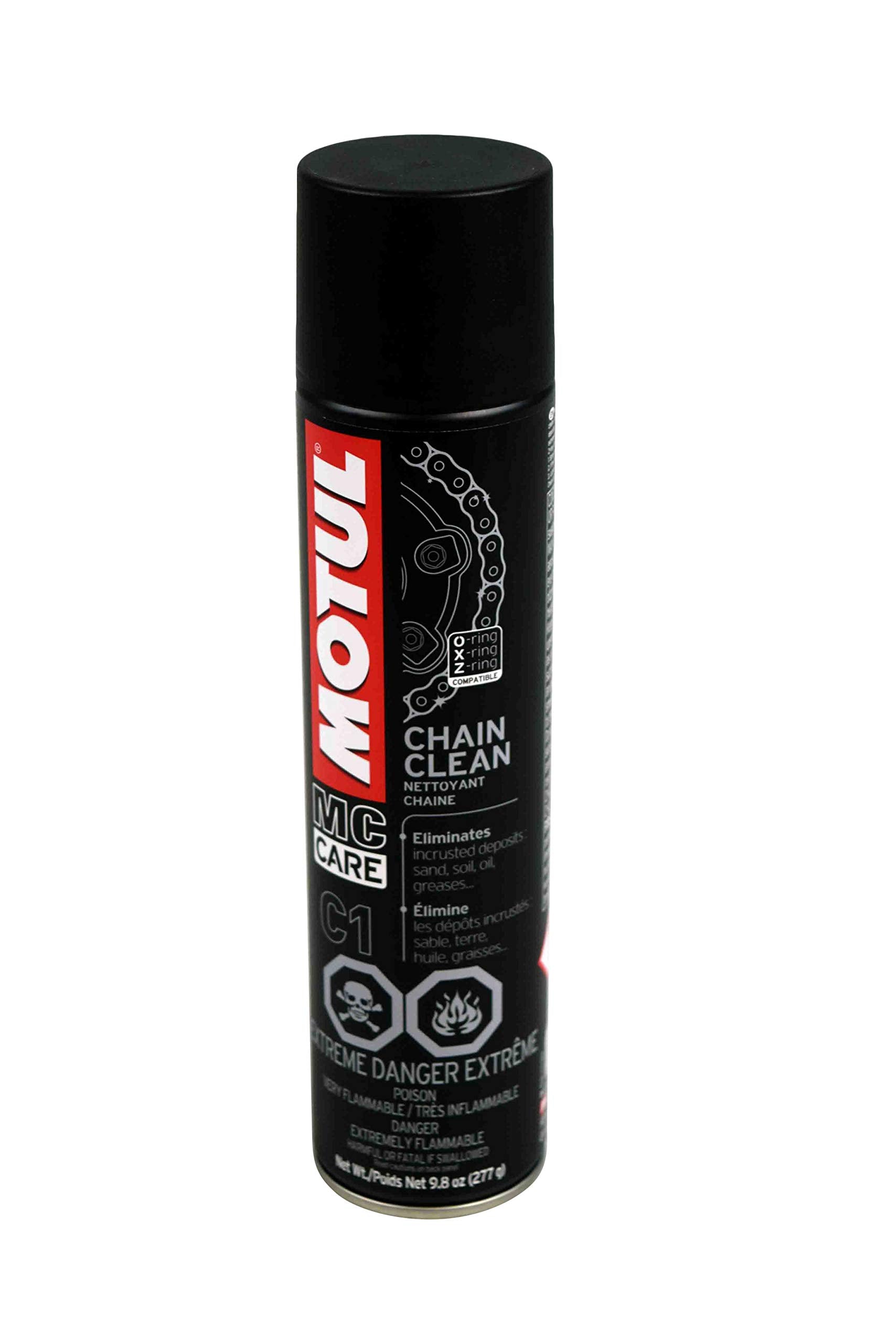 Motul 103243 C1 Chain Clean O, X & Z-Ring Compatible 400mL/9.8 Fl oz Can 3 Pack