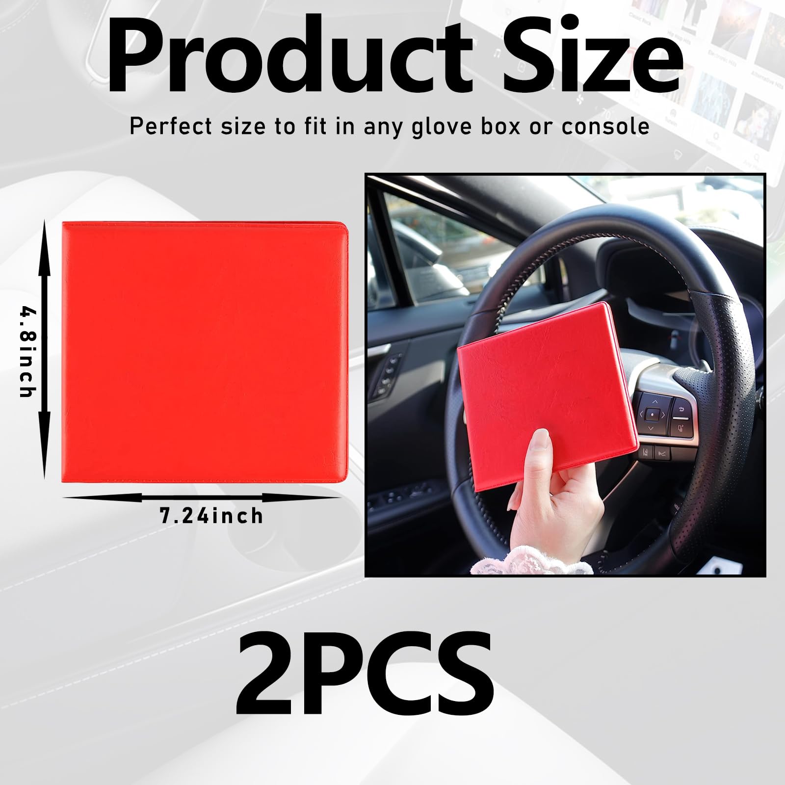 Kewucn 2 Pack Car Registration Insurance Holder, 10.55 ' '  4.8 ' ' Essential Auto Card Glove Box Organizer, Vehicle Interior Ac