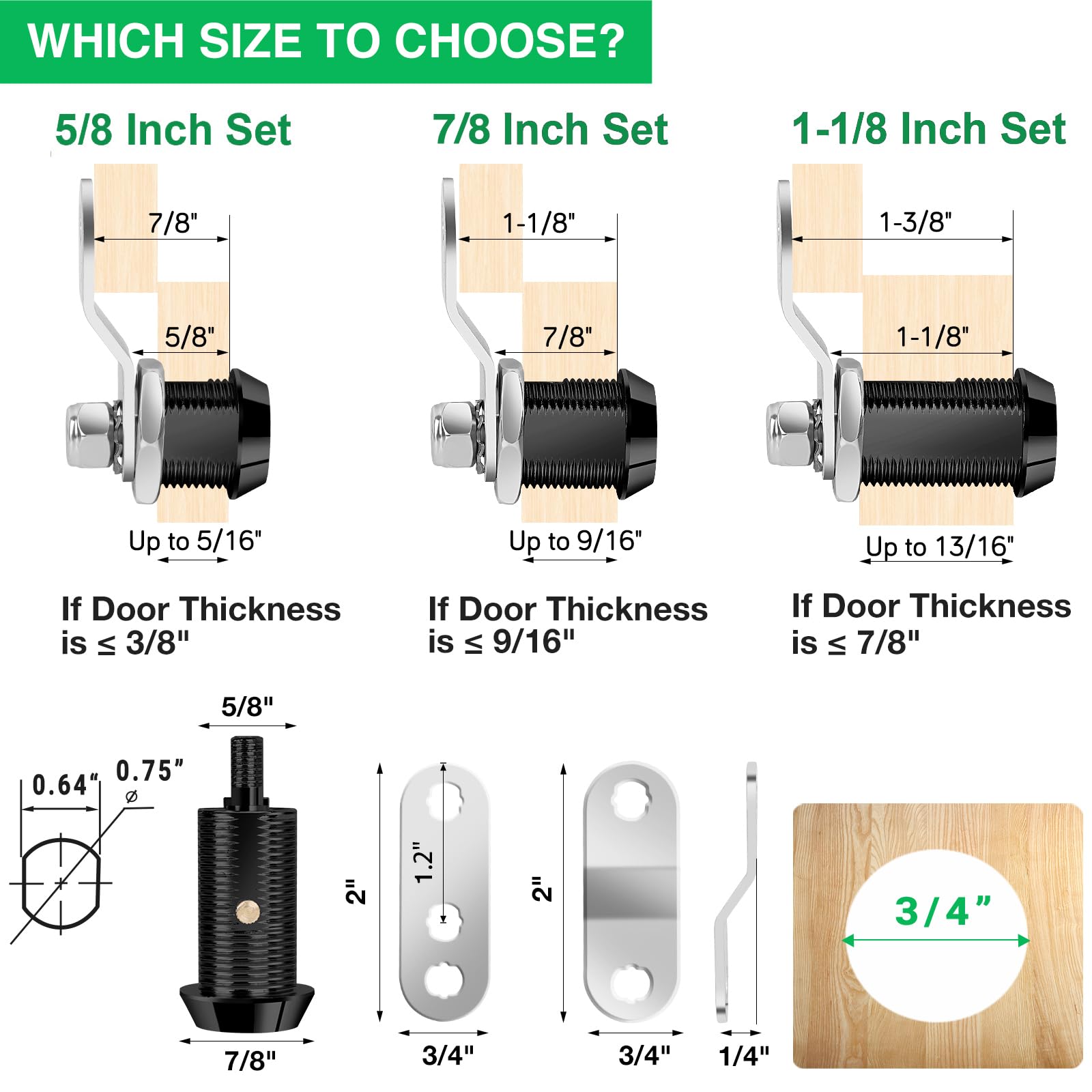 10 Pack Cabinet Lock With Keys, 7/8'' Rv Storage Locks Keyed Alike, Rv Locks For Storage Door, Camper Cabinet Door Toolbox Lock