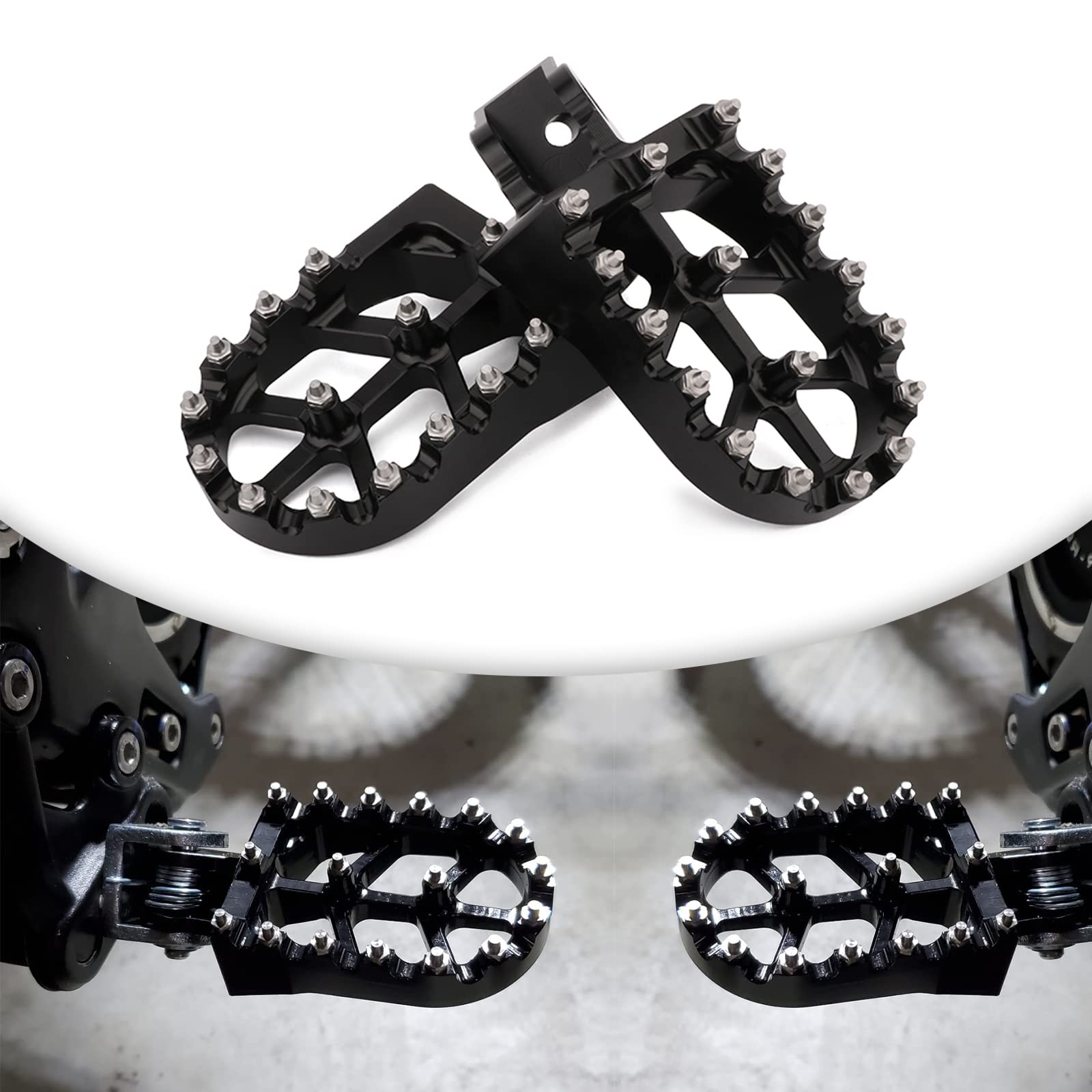 Jfg Racing Motorcycle Foot Pegs Rest Pedal Footpeg For Klx140/140L 2008-2024, Kx65 2000-2024, Kx85 2001-2024, Kx100 1998-2021 Di