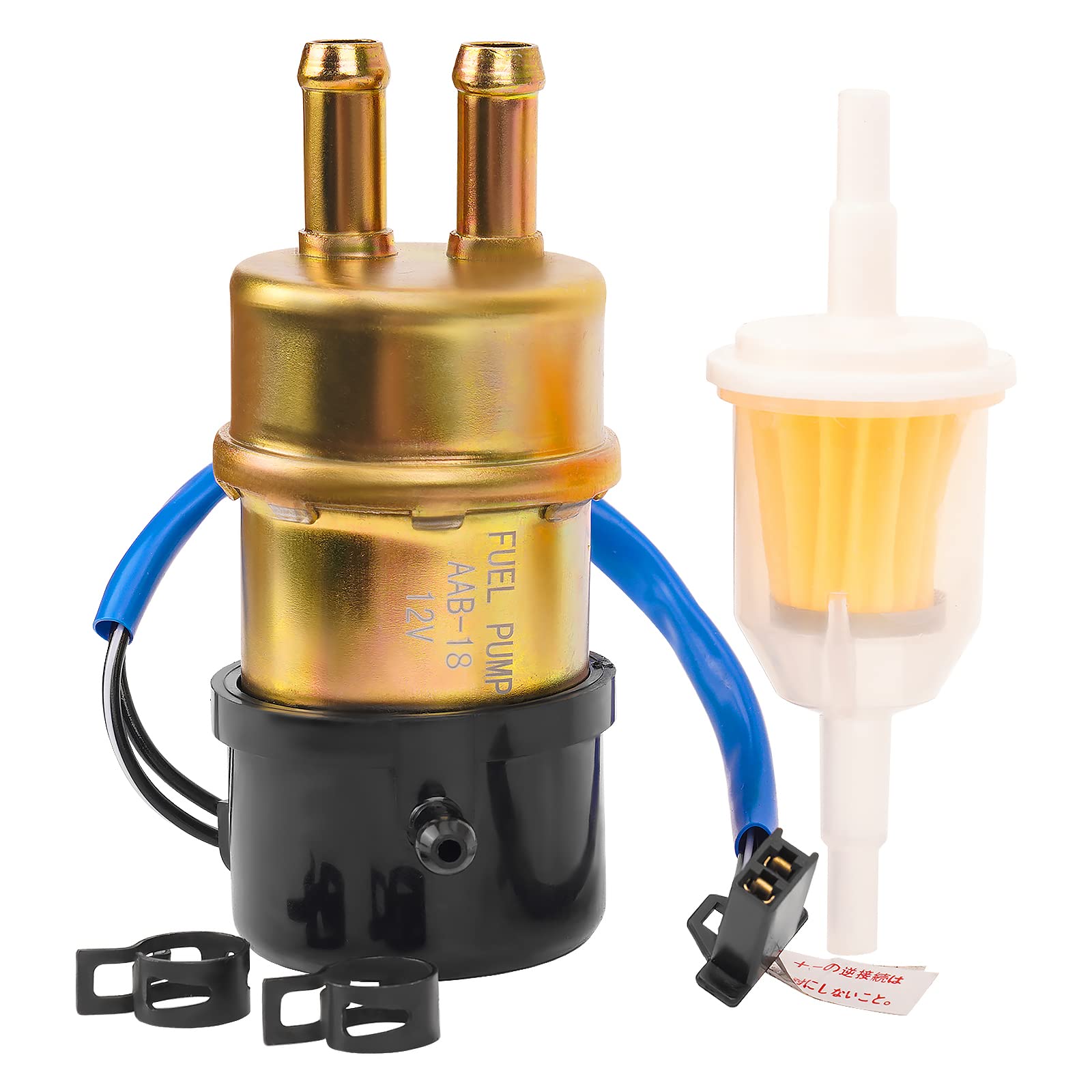 Road Passion 12V Electric Fuel Pump for Yamaha V Star 650/1100, Virago 1000/1100, Metal, Fuel-A Color