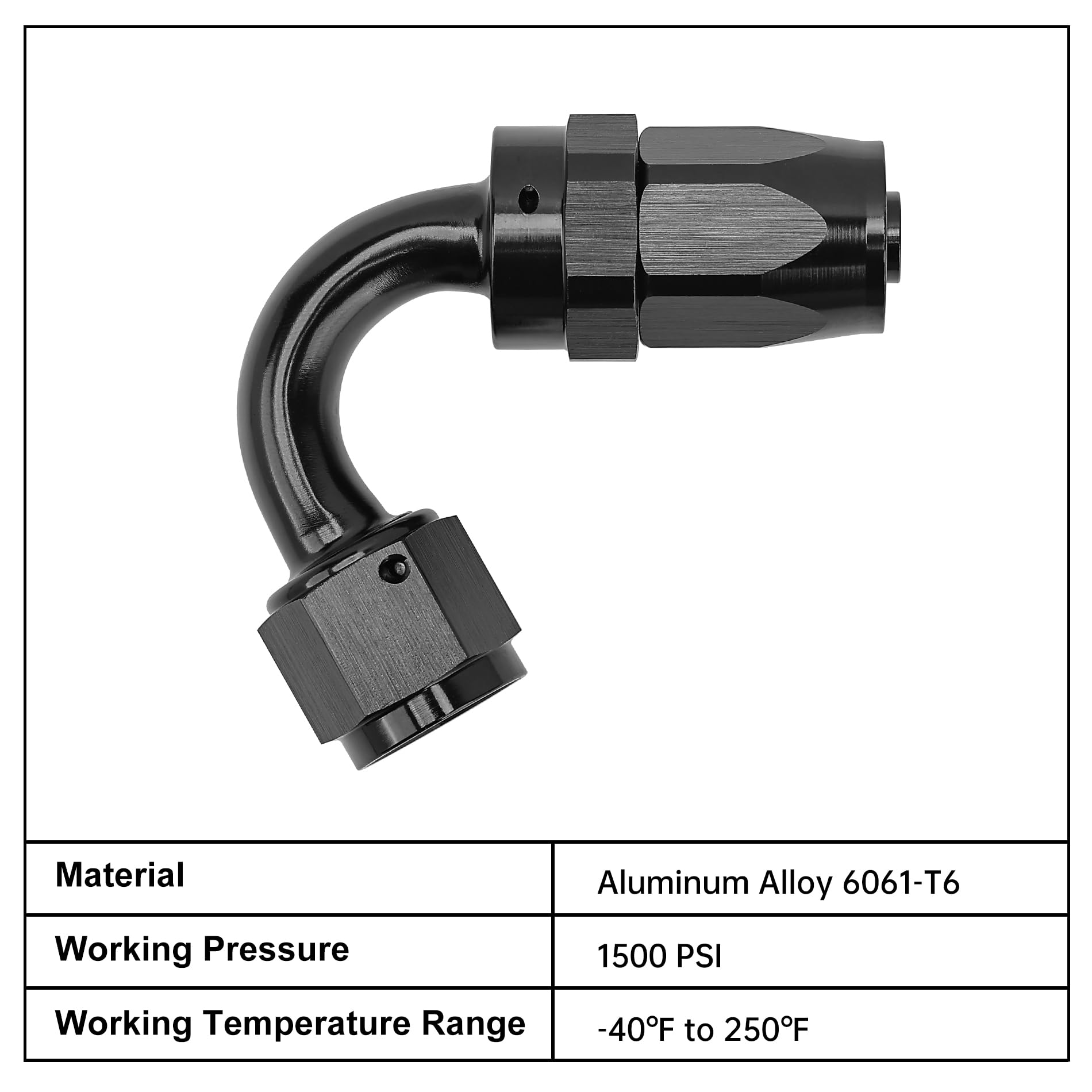Evil Energy 10An Hose End Fitting 120 Degree Swivel For Cpe Braided Fuel Hose Black