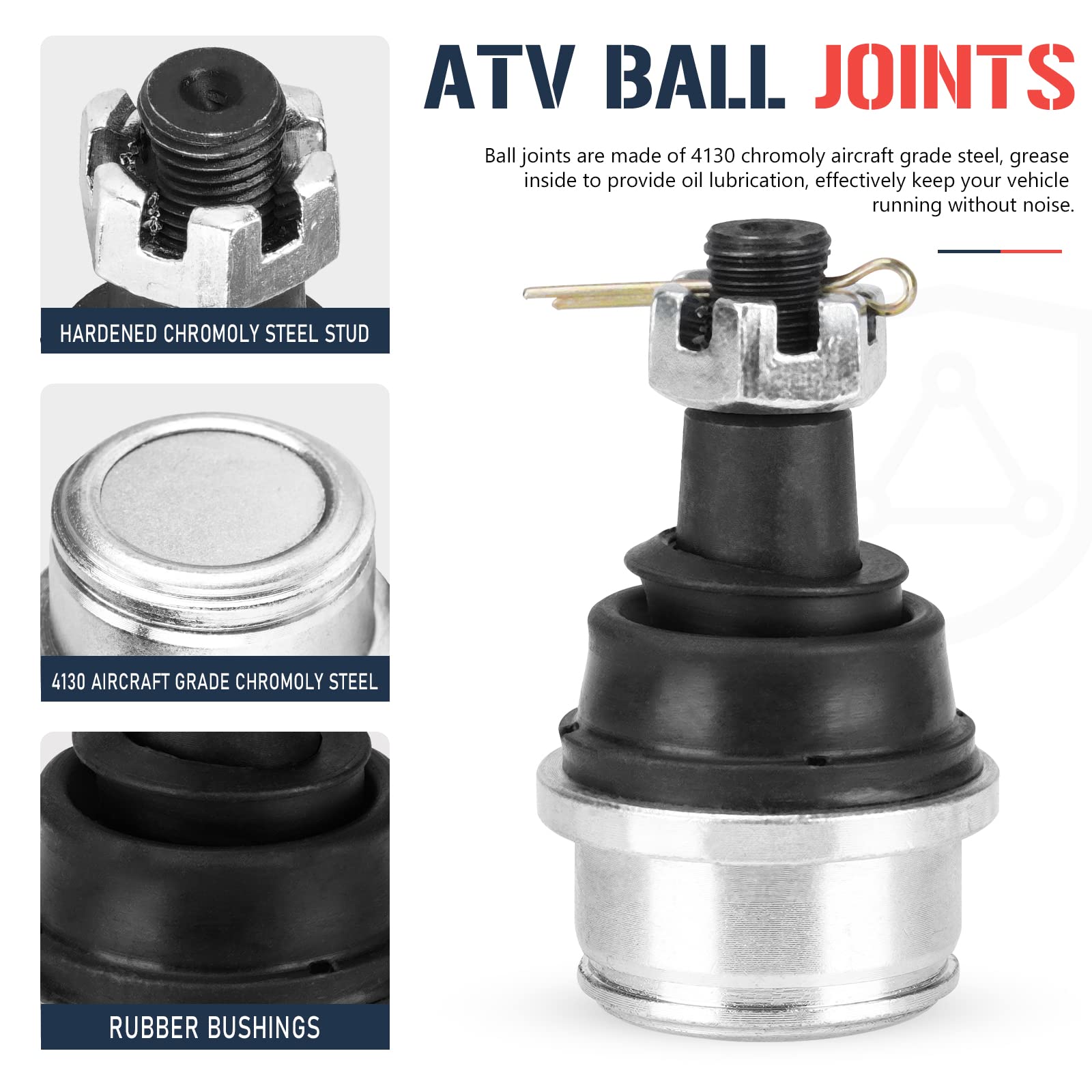 Upper Front Ball Joint for Honda Rancher 420 Foreman 450/500/520 Rubicon 500/520/650/680, Replaces for 51355-HN0-A01 51355-HP5-6