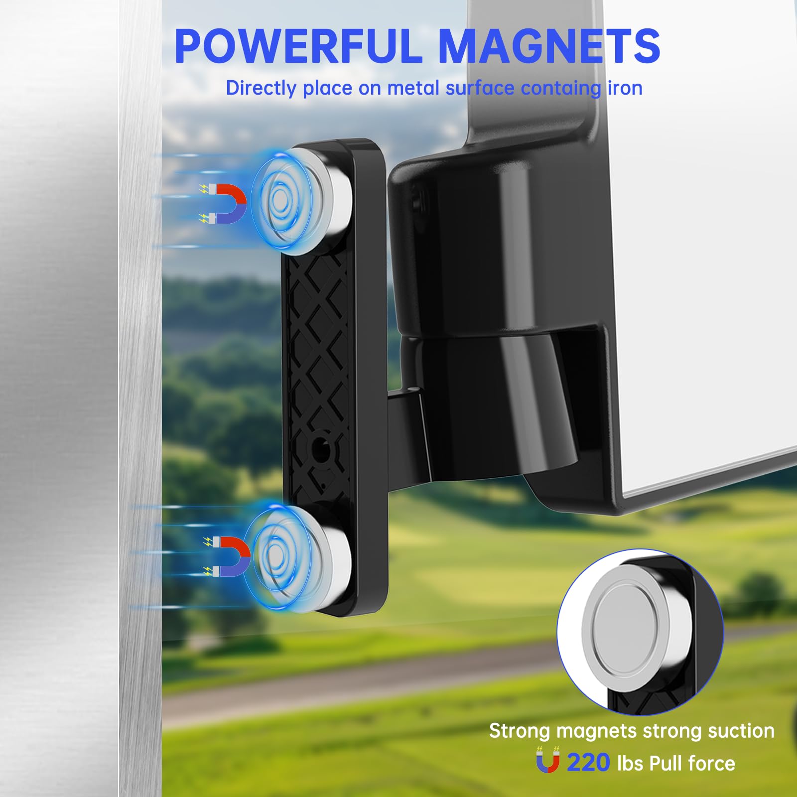 Piclafe Universal Magnetic Side Mirrors for Golf Cart, Tractors, Forklifts, Lawn Movers, Lift Trucks, Compatiable with Yamaha Cl