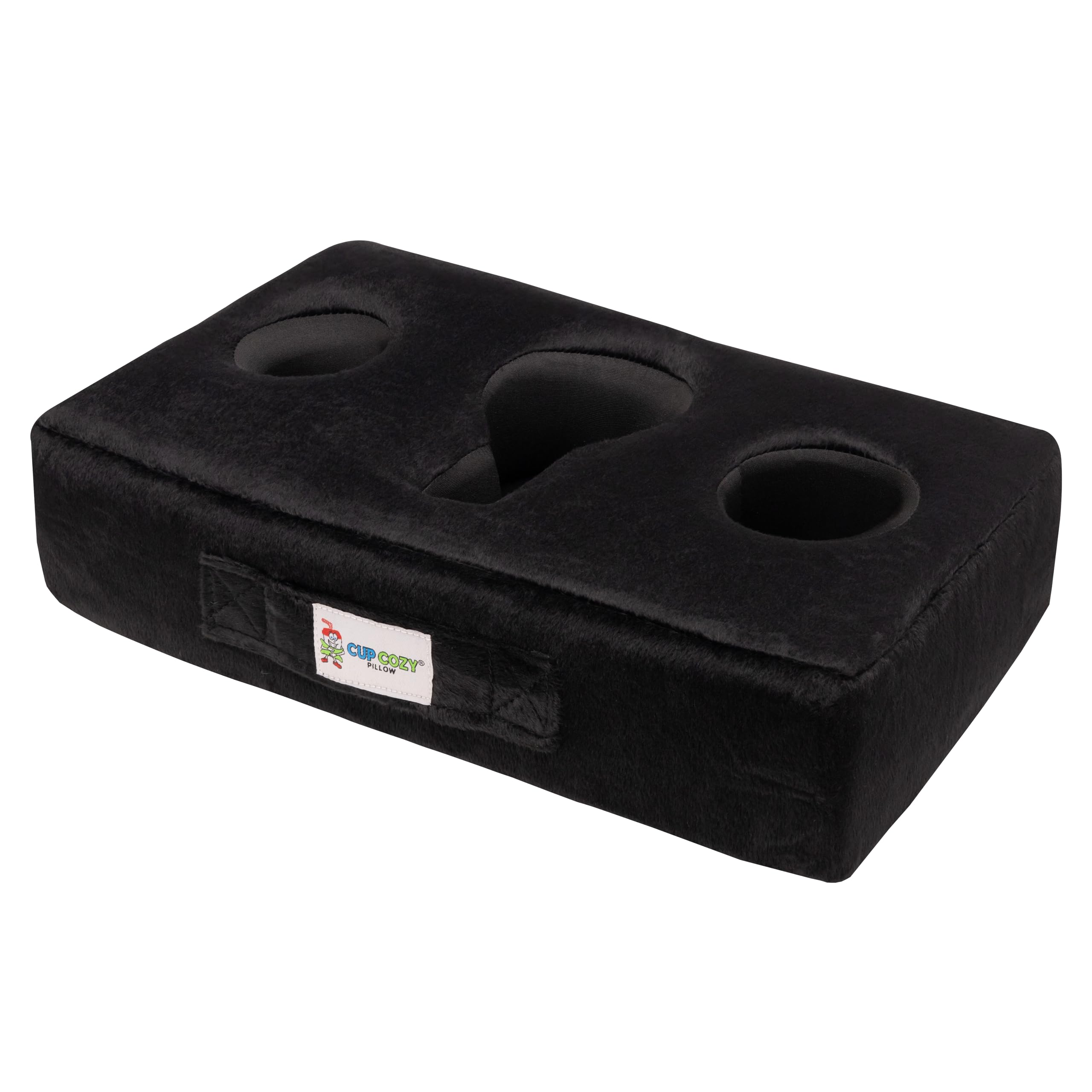 Cup Cozy Pillow 3 Hole Faux Leather Cup Holder - Gray, 16"x10"x4", As Seen on TV