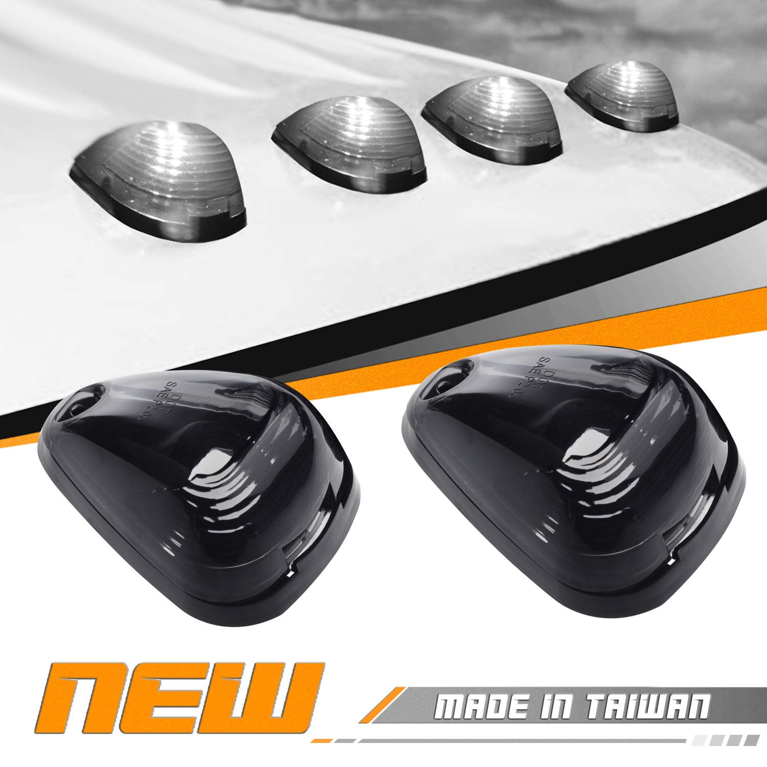 HERCOO Smoke Lens LED Cab Marker Lights Assembly for F150 F250 F350 F450 F550 - Model 8542093401 (Qty:5)