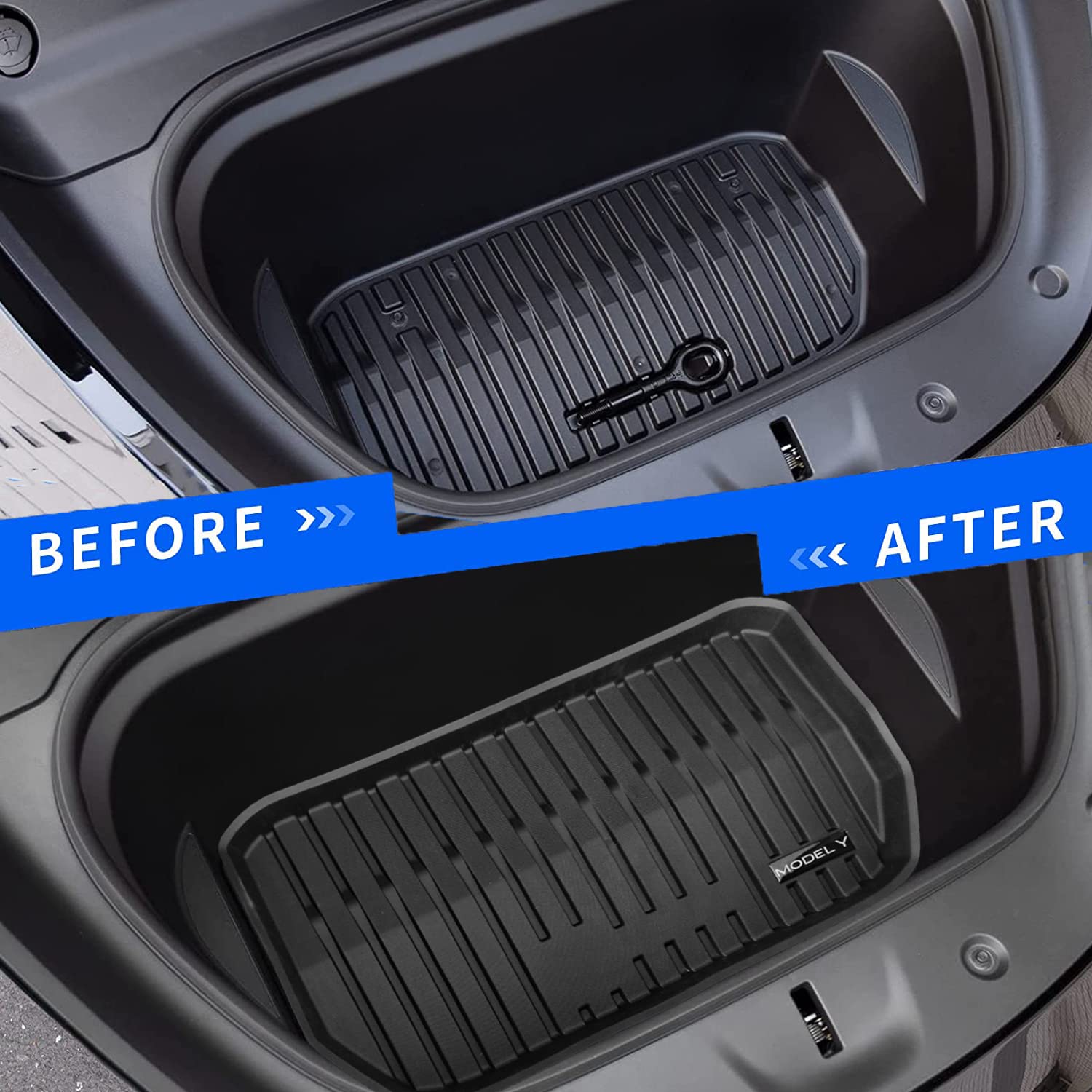 Pedigree 3D Tpe Material Tesla Model Y Trunk Mat Ful Cover All Weather Rear Trunk Storage Mat Custom Fit Heavy Duty Rubber Odorl