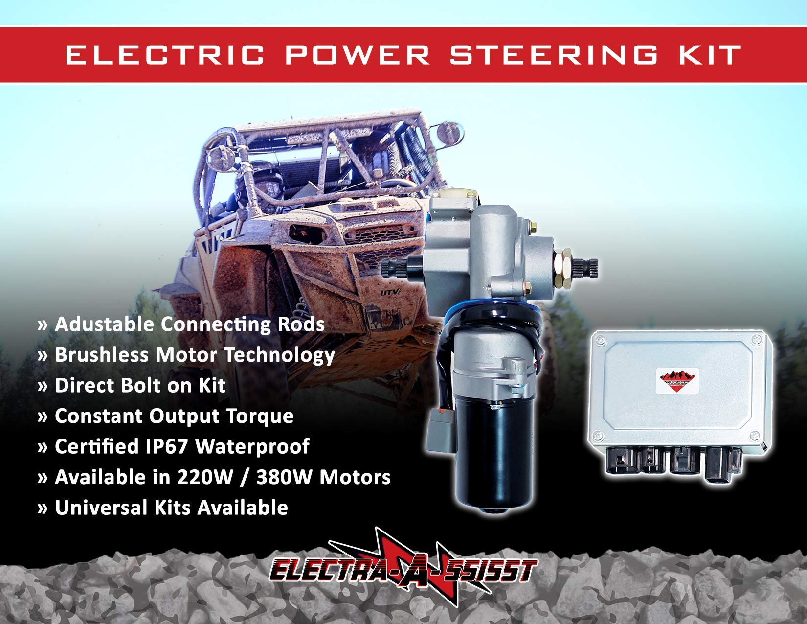 Rugged Front Electric Power Steering Kit For Can-Am Commander 800/1000/Max 1000, Is A Bolt On System, Steers Easy When Navigating Rough Terrains (See Fitment Details In Description)