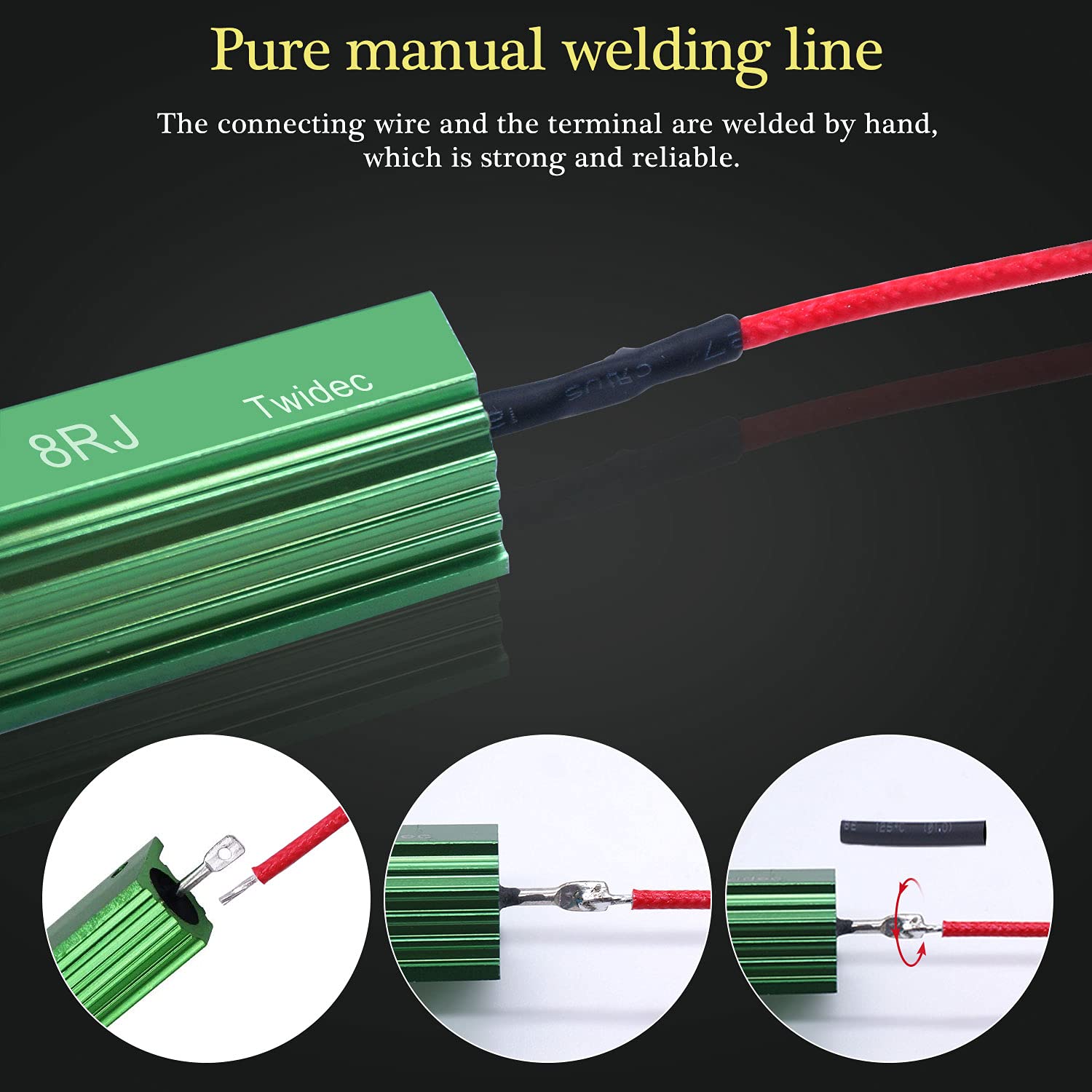Twidec/8Pcs 50W 8Ohm Led Load Resistors For Fix Led Hyper Flash Turn Signal Light Bulb Fast Blink Error Code(Two Years Warranty)Rx24-50W8-8X