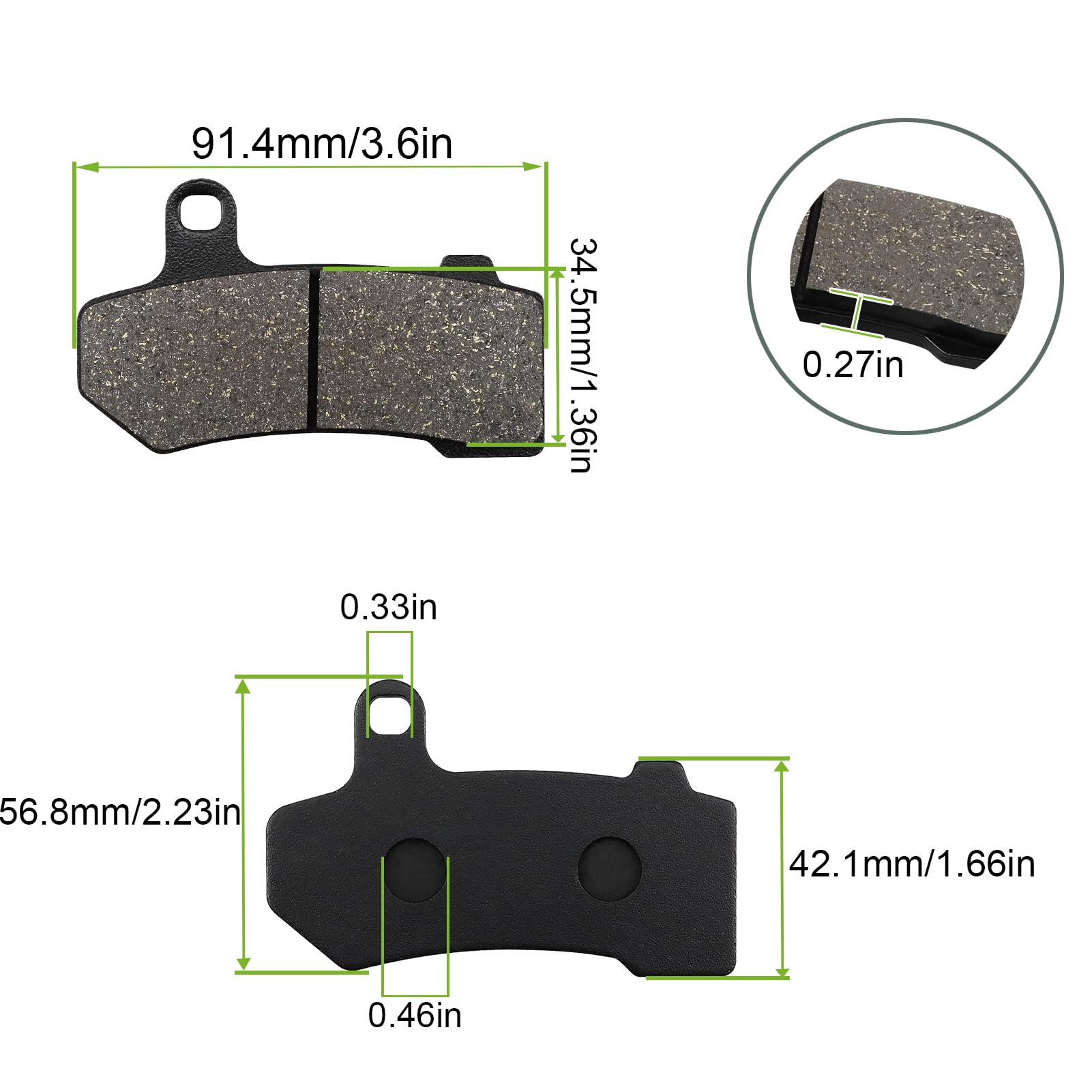 Front And Rear Brake Pads For Harley Road Glide 2008-2021, Flhx Street Glide 2008-2022, Road King 2008-2022, Flhtcu Ultra Classi