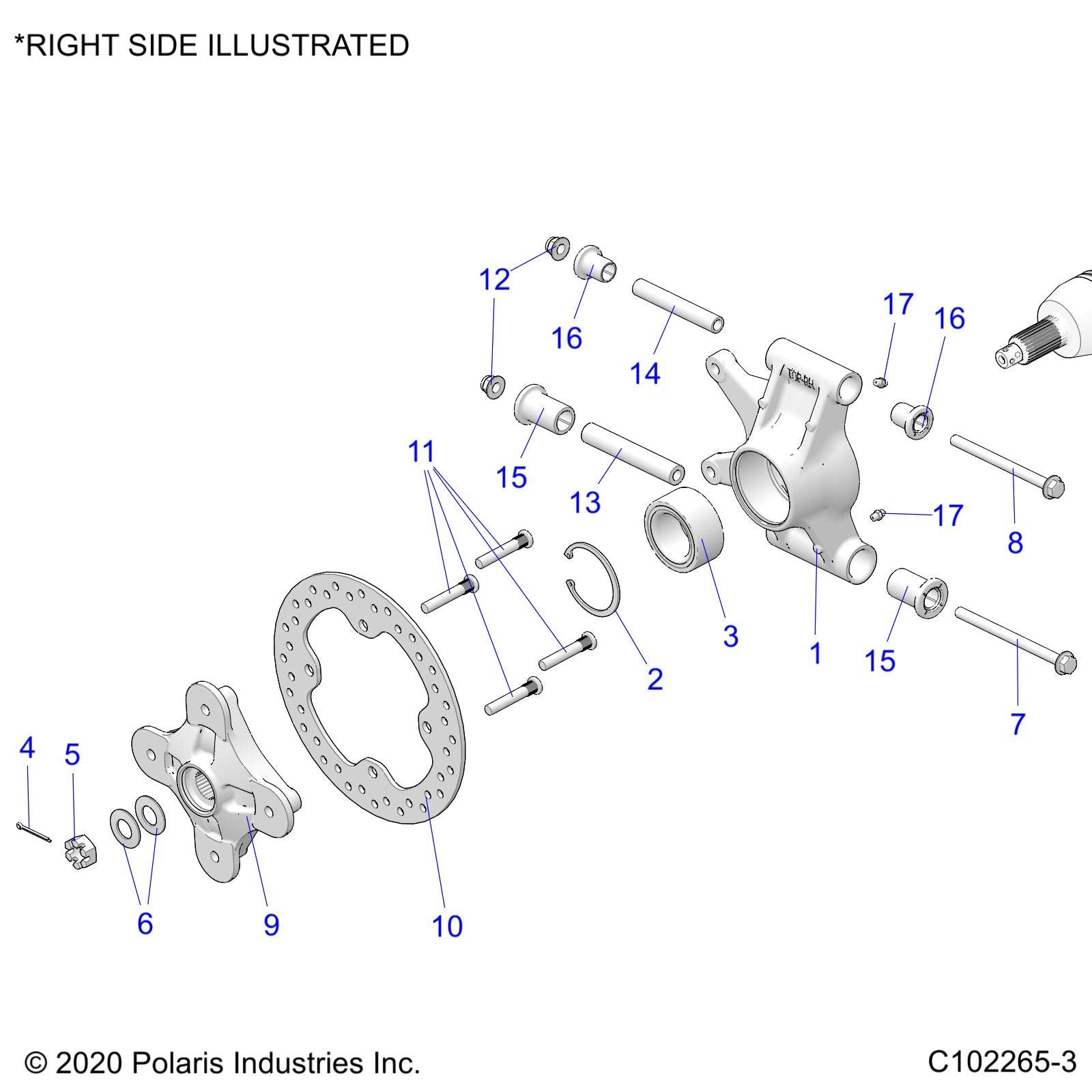 Polaris ATV Bearing Carrier - Right Side, OEM Part 5143608, Compatible with Polaris Models, Qty 1