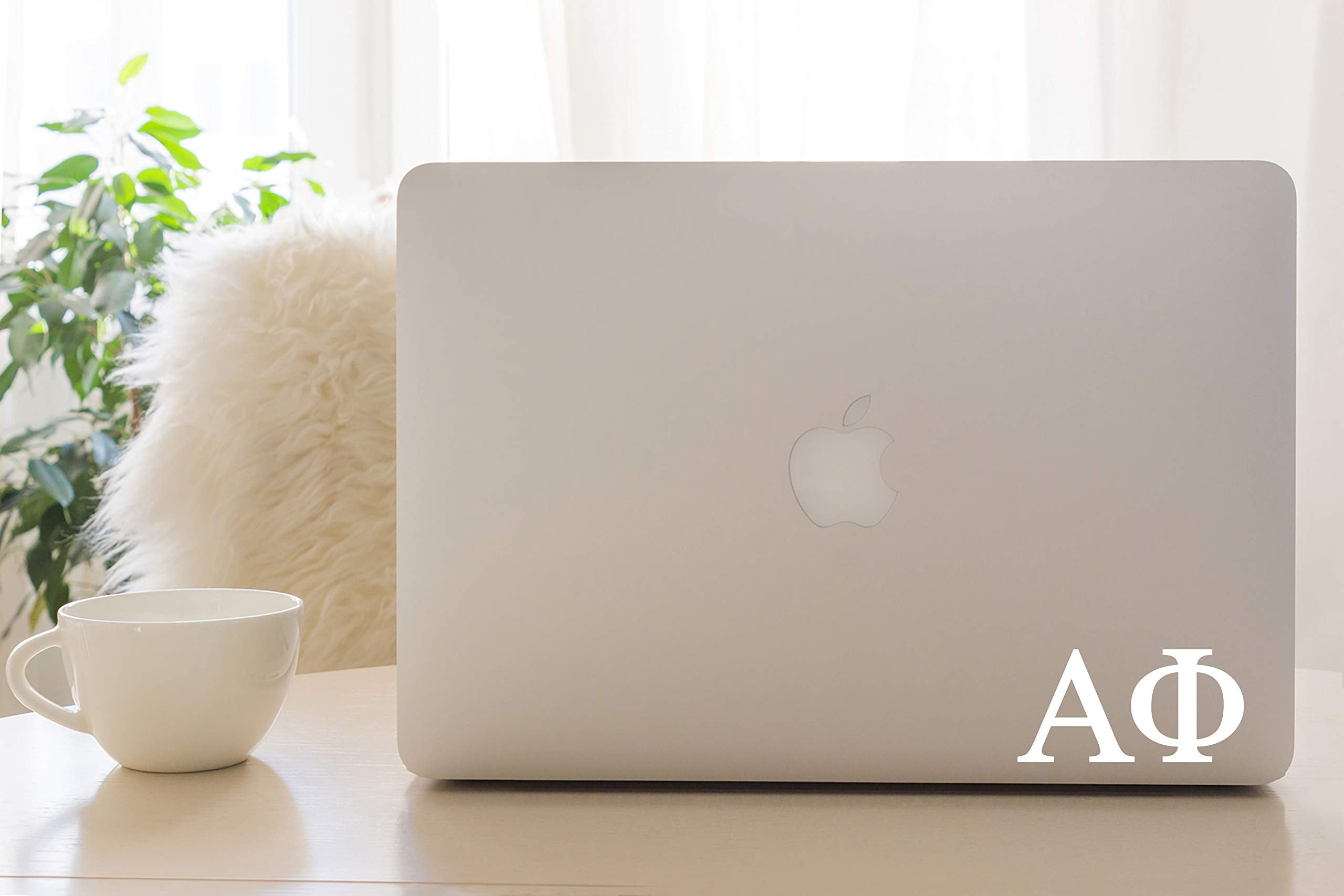 Pro-Graphx Alpha Phi Sorority Sticker Decal, 2.5" Tall, White, Vinyl