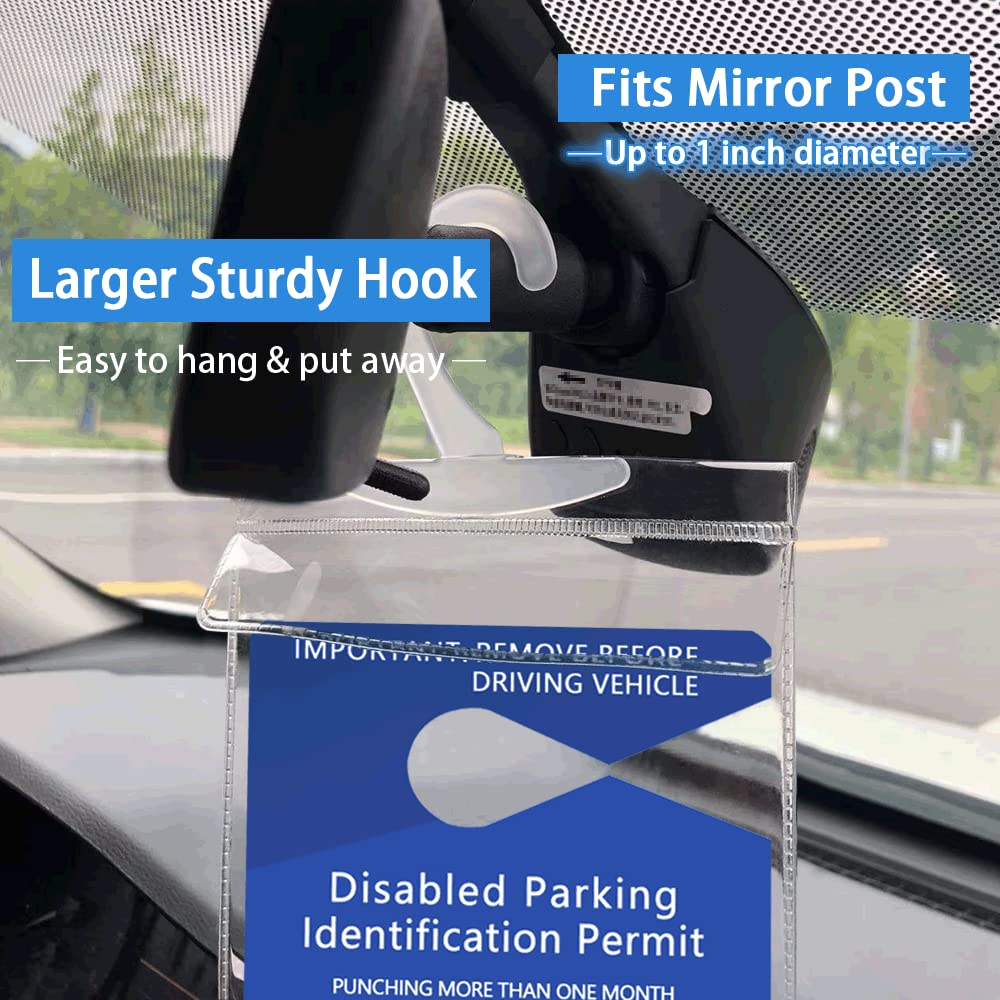 Lofrcin 2 Pcs Handicap Placard Holder For Auto, Ultra Transparent Handicapped Placard Holder, Handicap Parking Sign Holder With